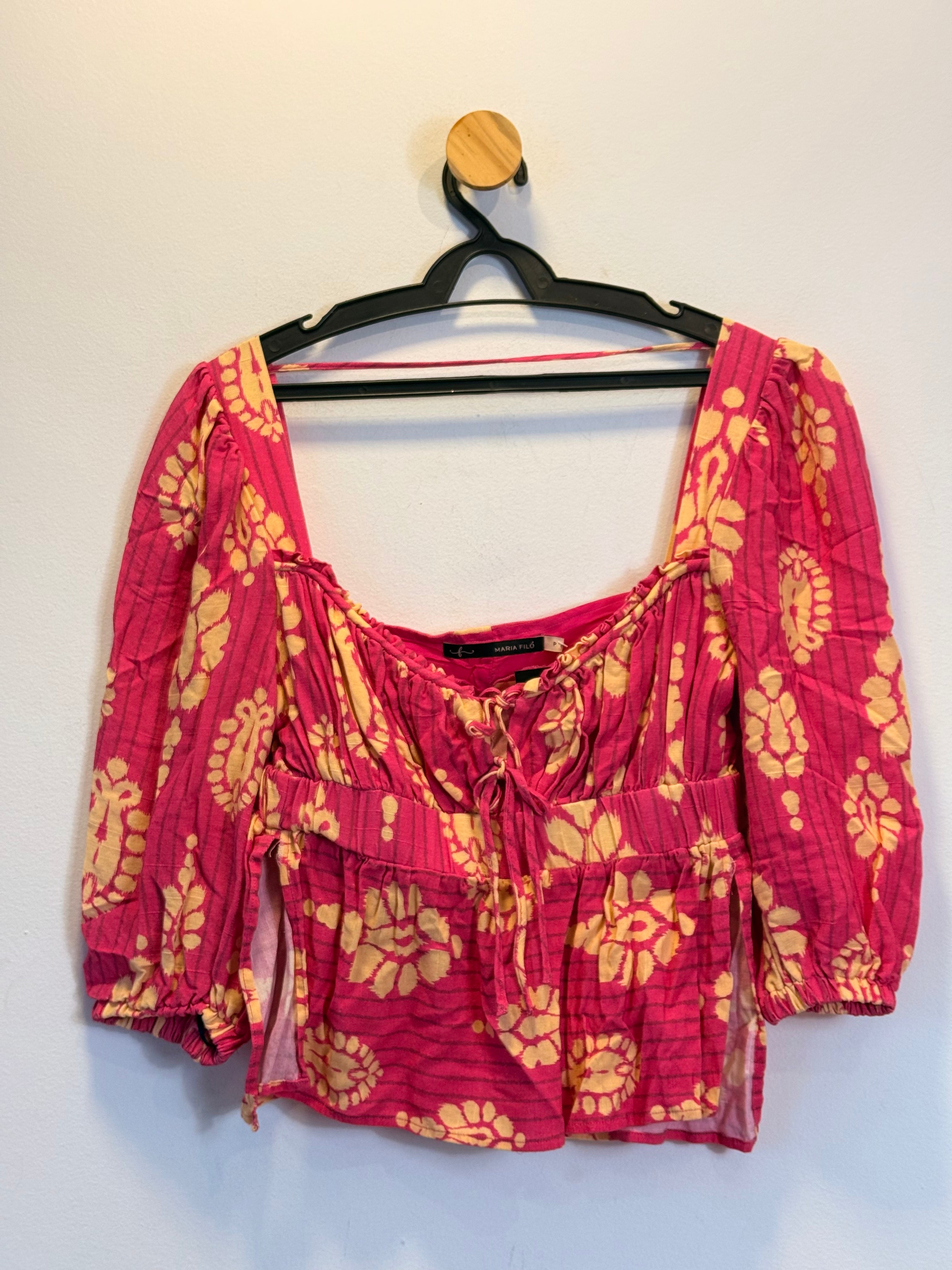 Blusa Cropped Estampada Maria Filó