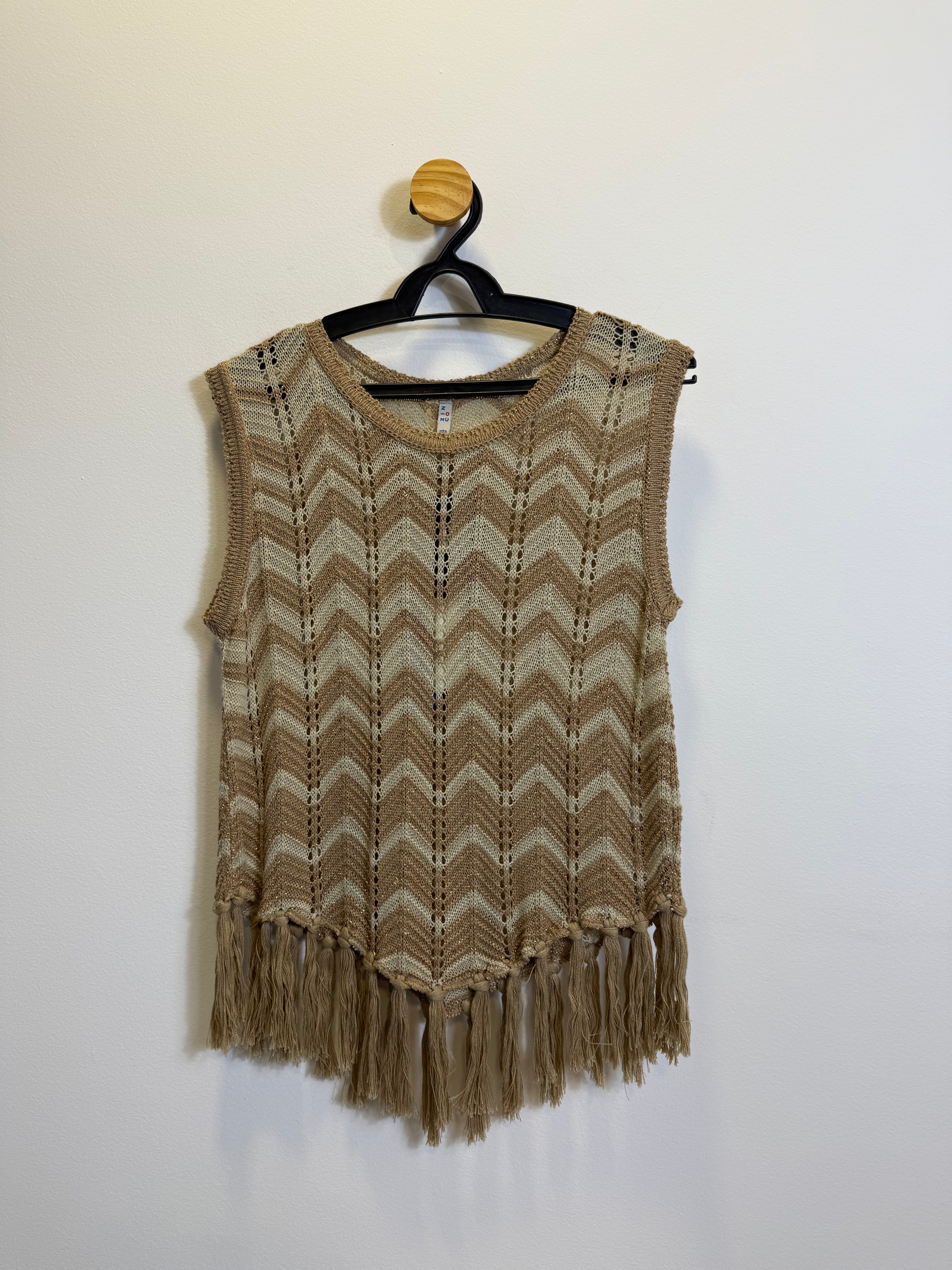 Blusa Crochê Com Franja
