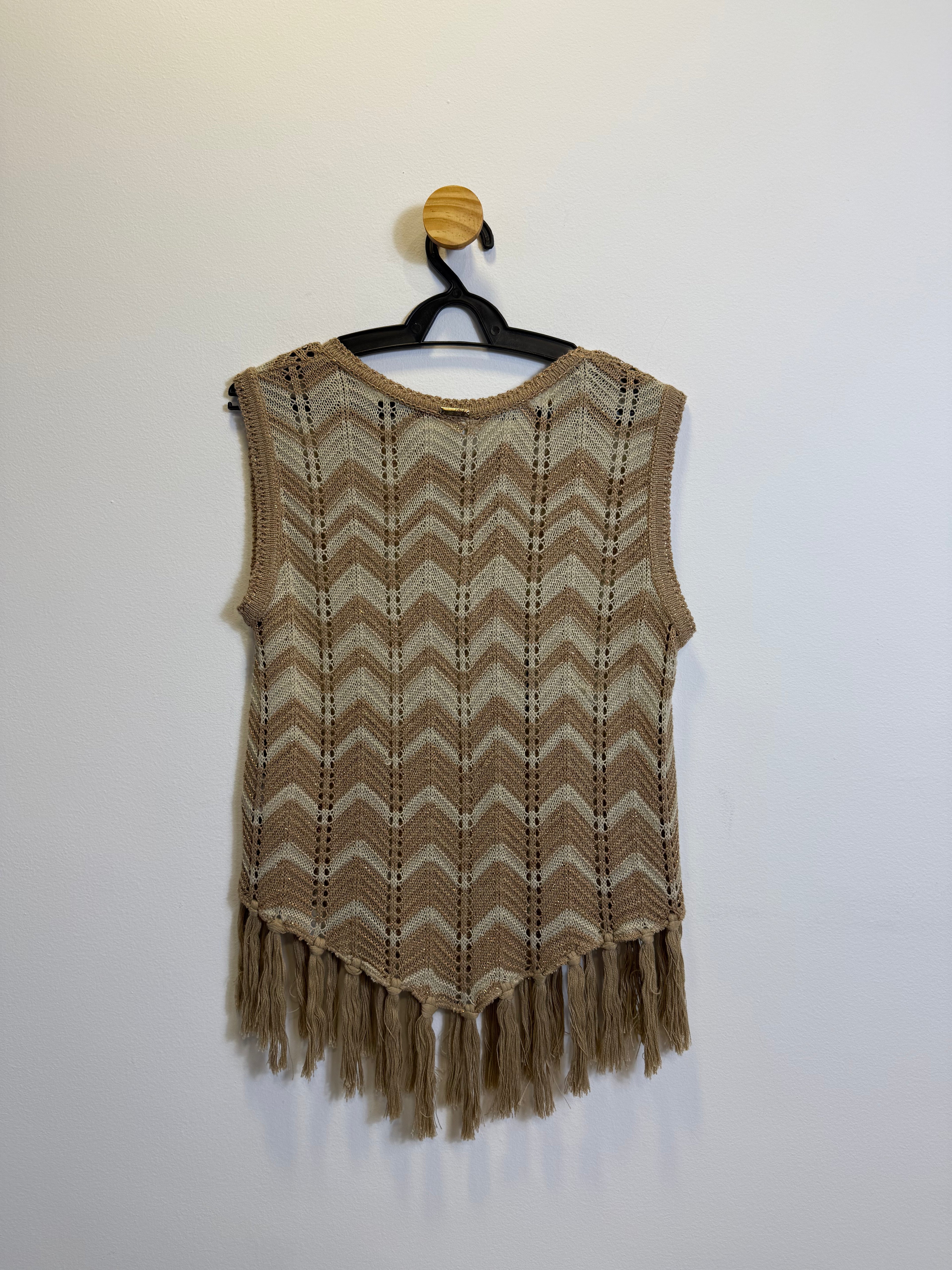 Blusa Crochê Com Franja