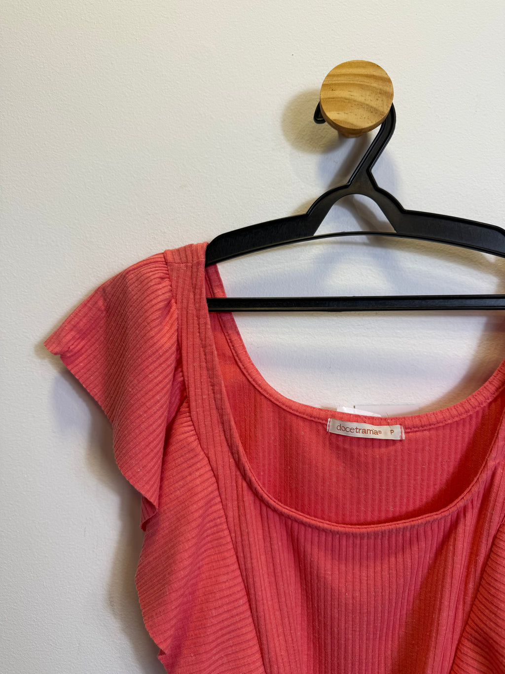 Cropped Coral com Babados