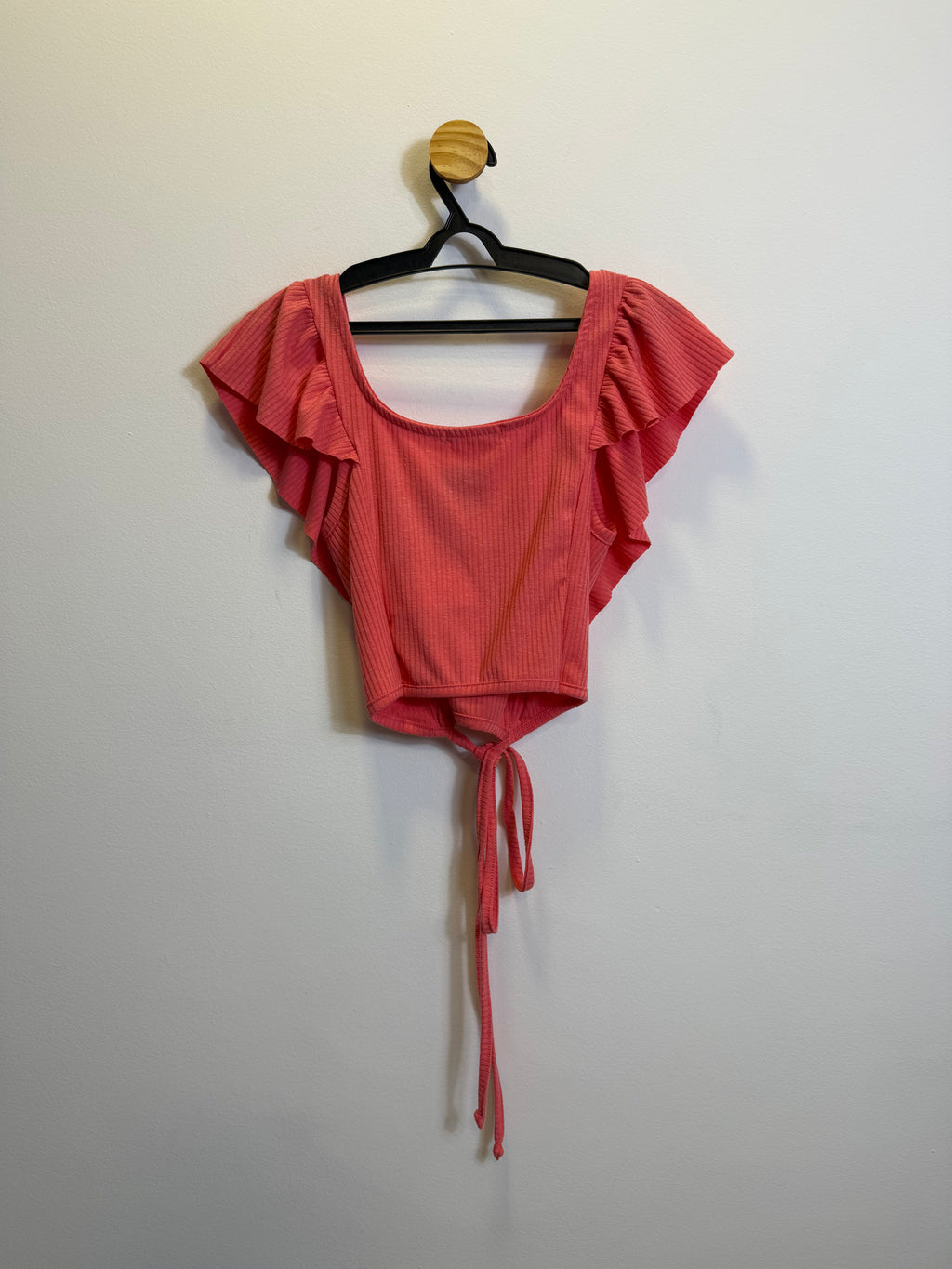 Cropped Coral com Babados