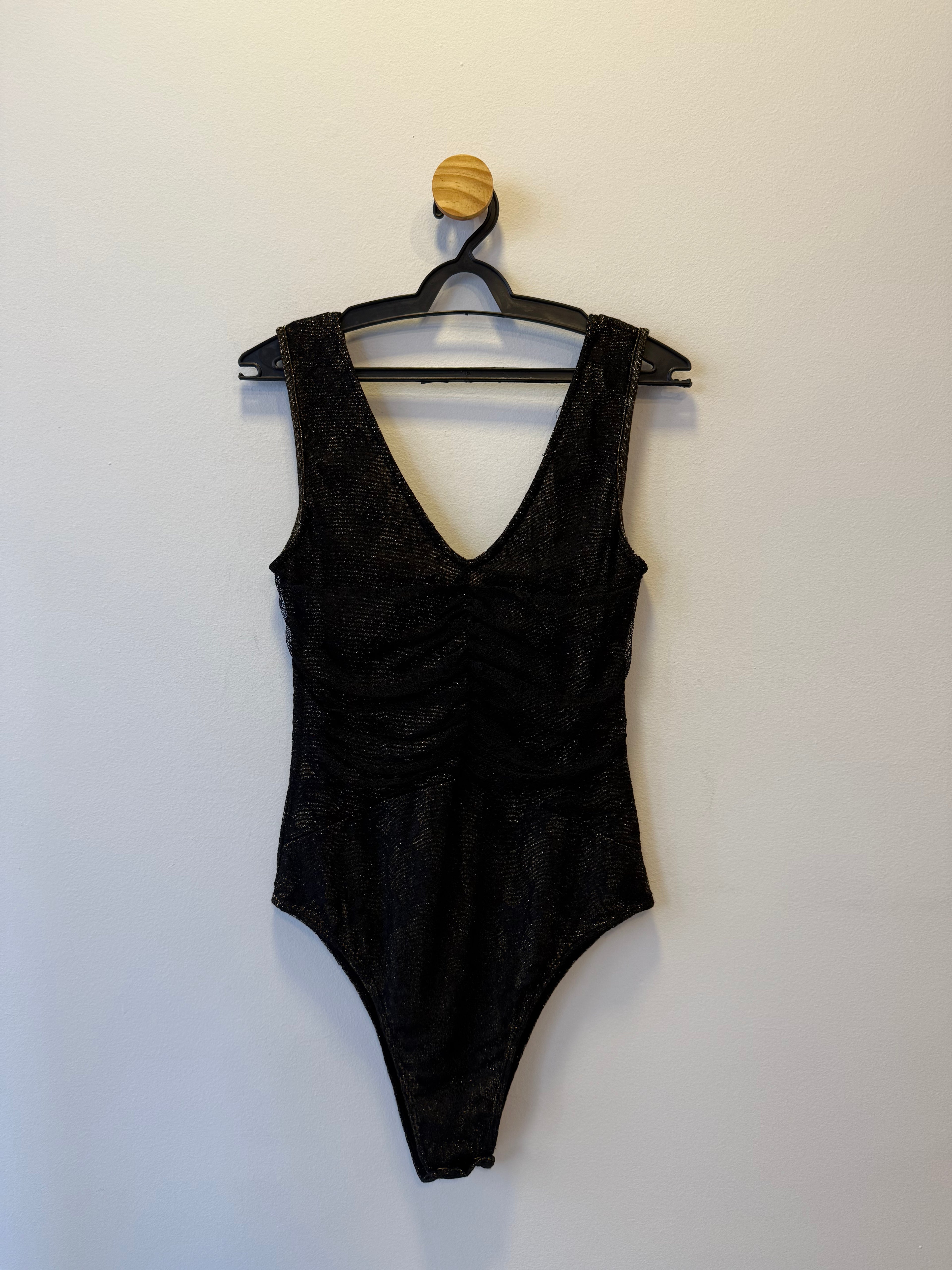 Body Preto Lurex