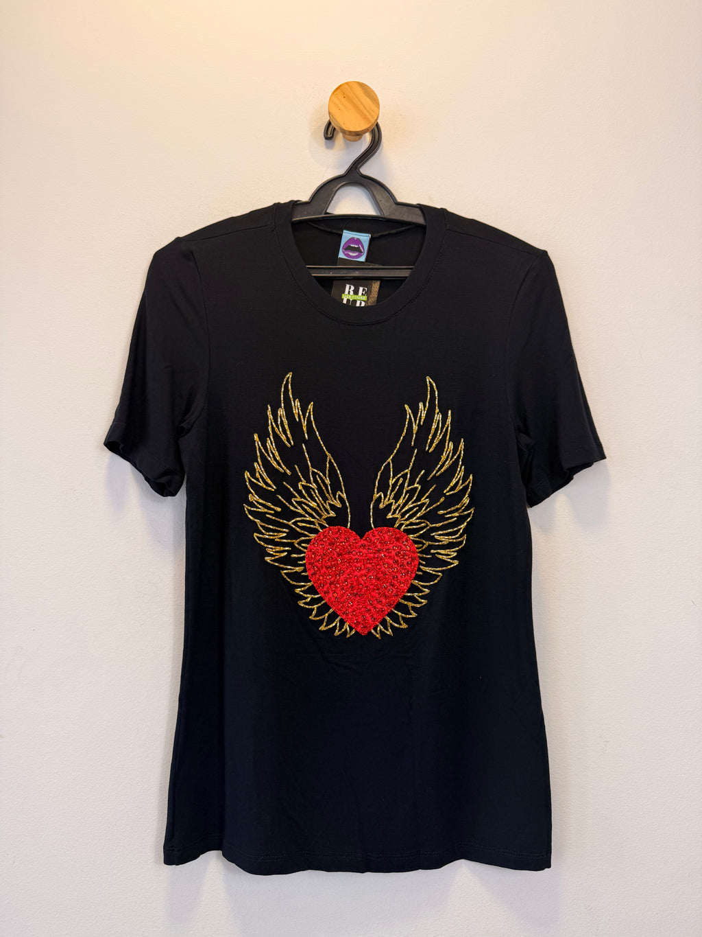 Blusa Preta com Estampa Coração