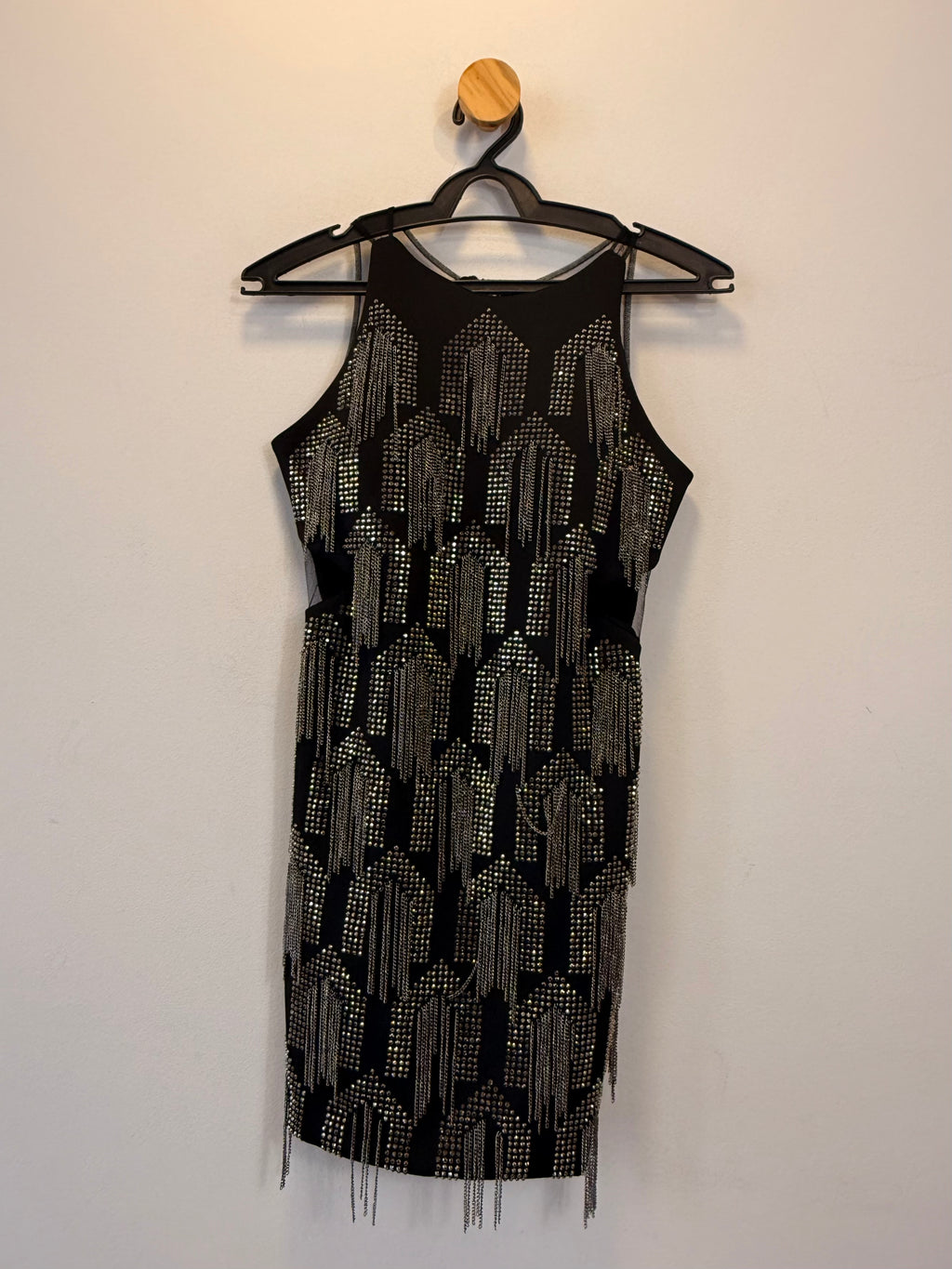 Vestido Curto com Brilhos Preto