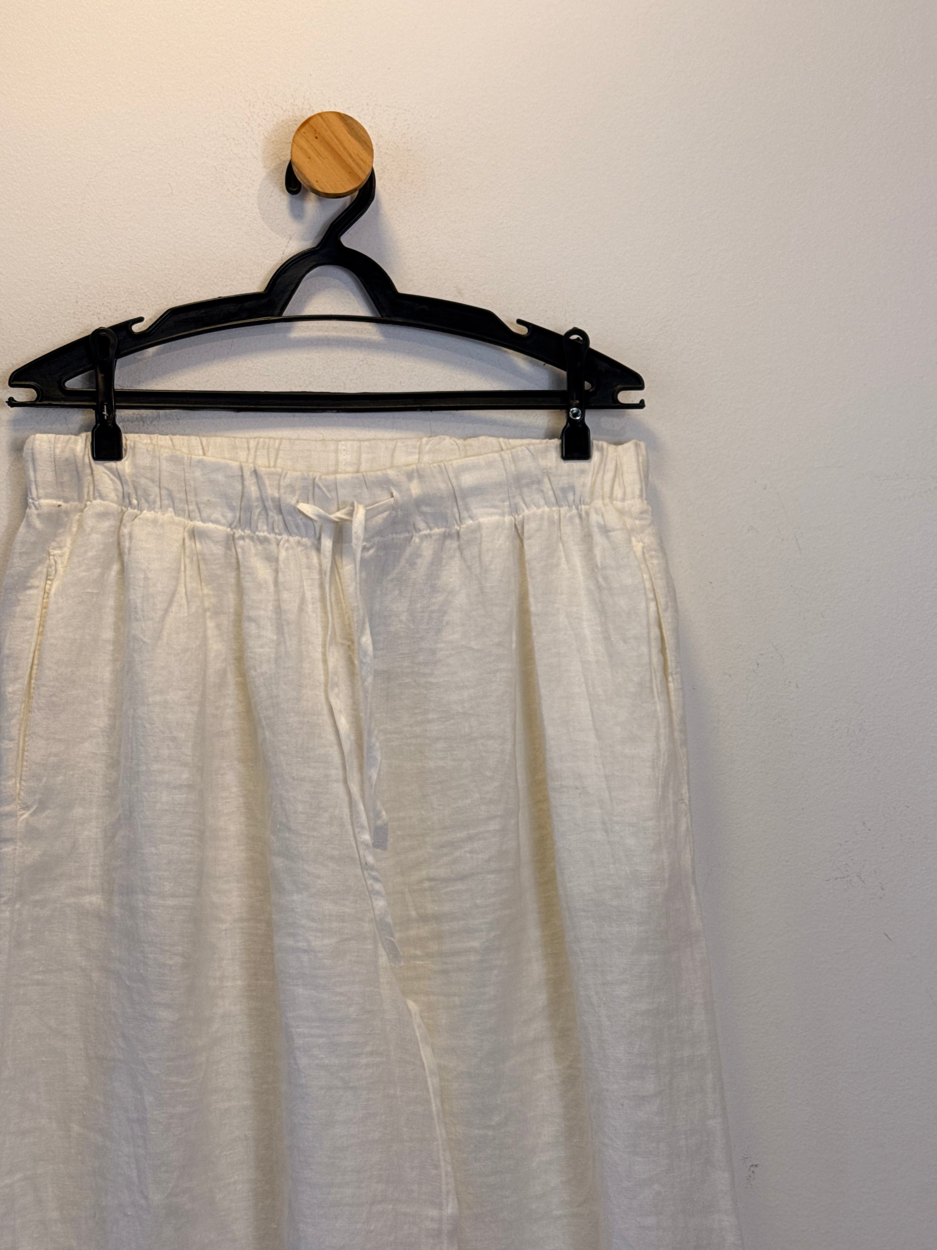 Calça de Linho Branca Zara