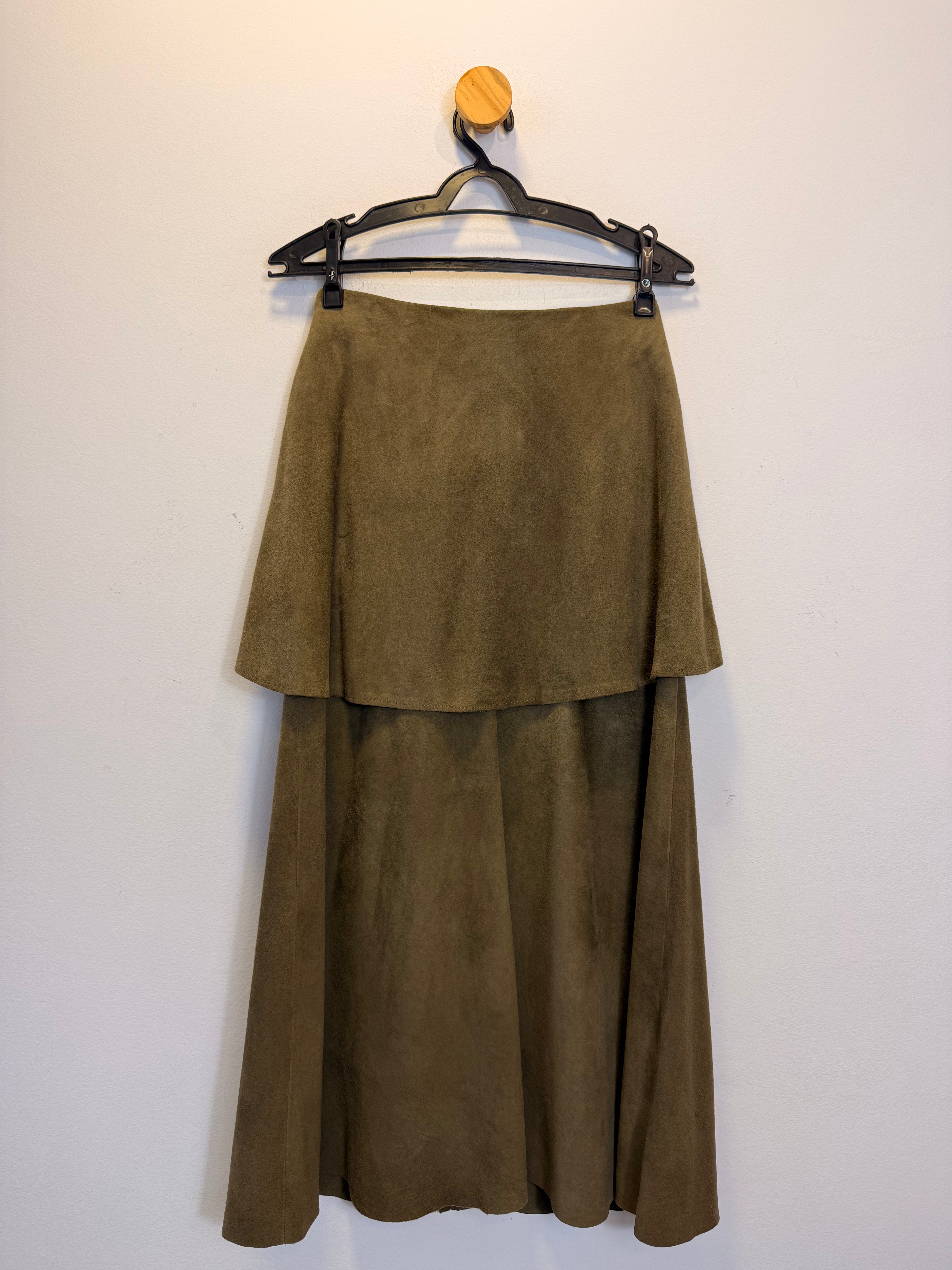 Saia Verde Militar Couro LMG