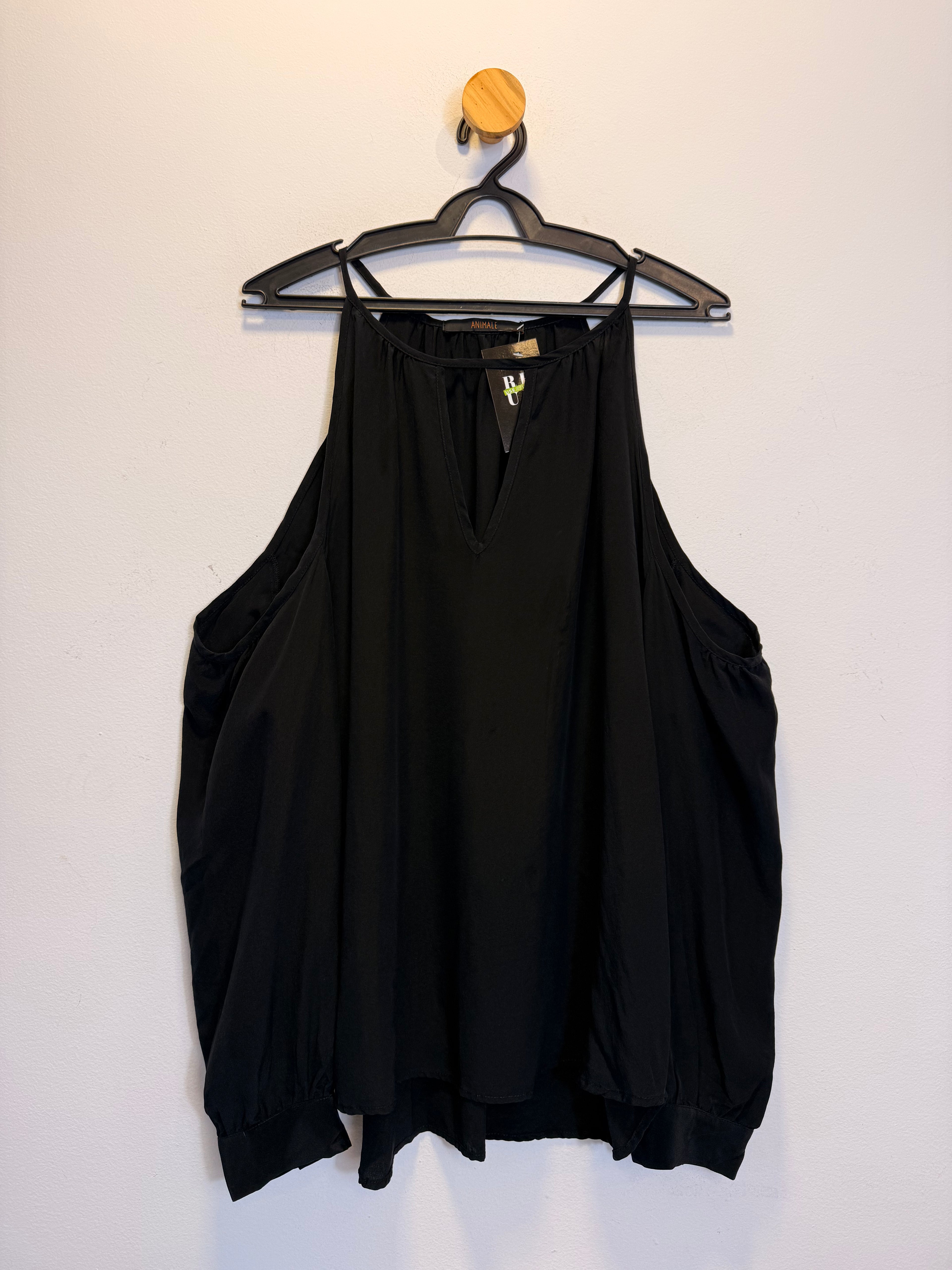 Blusa Preta Seda Animale