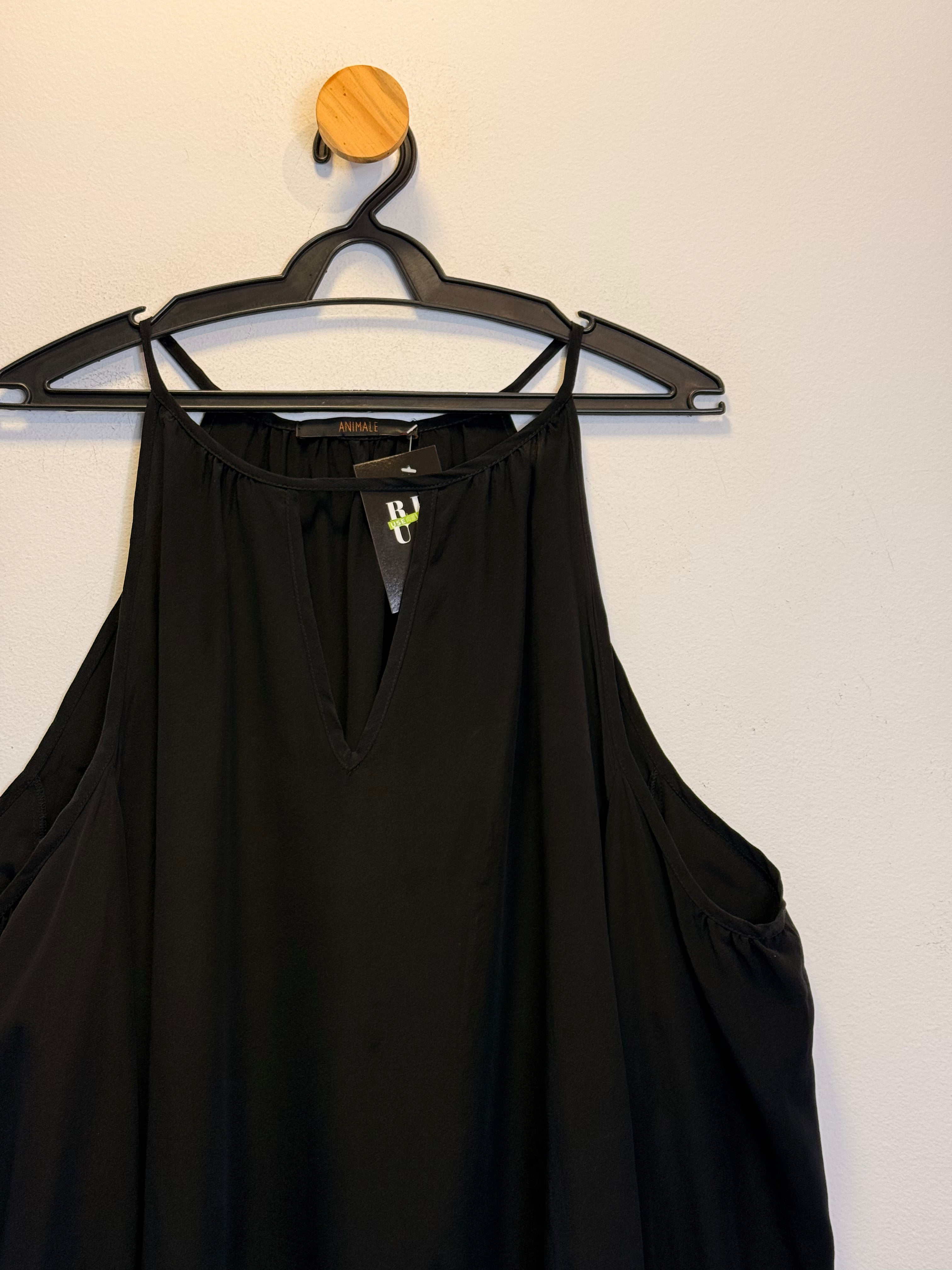 Blusa Preta Seda Animale