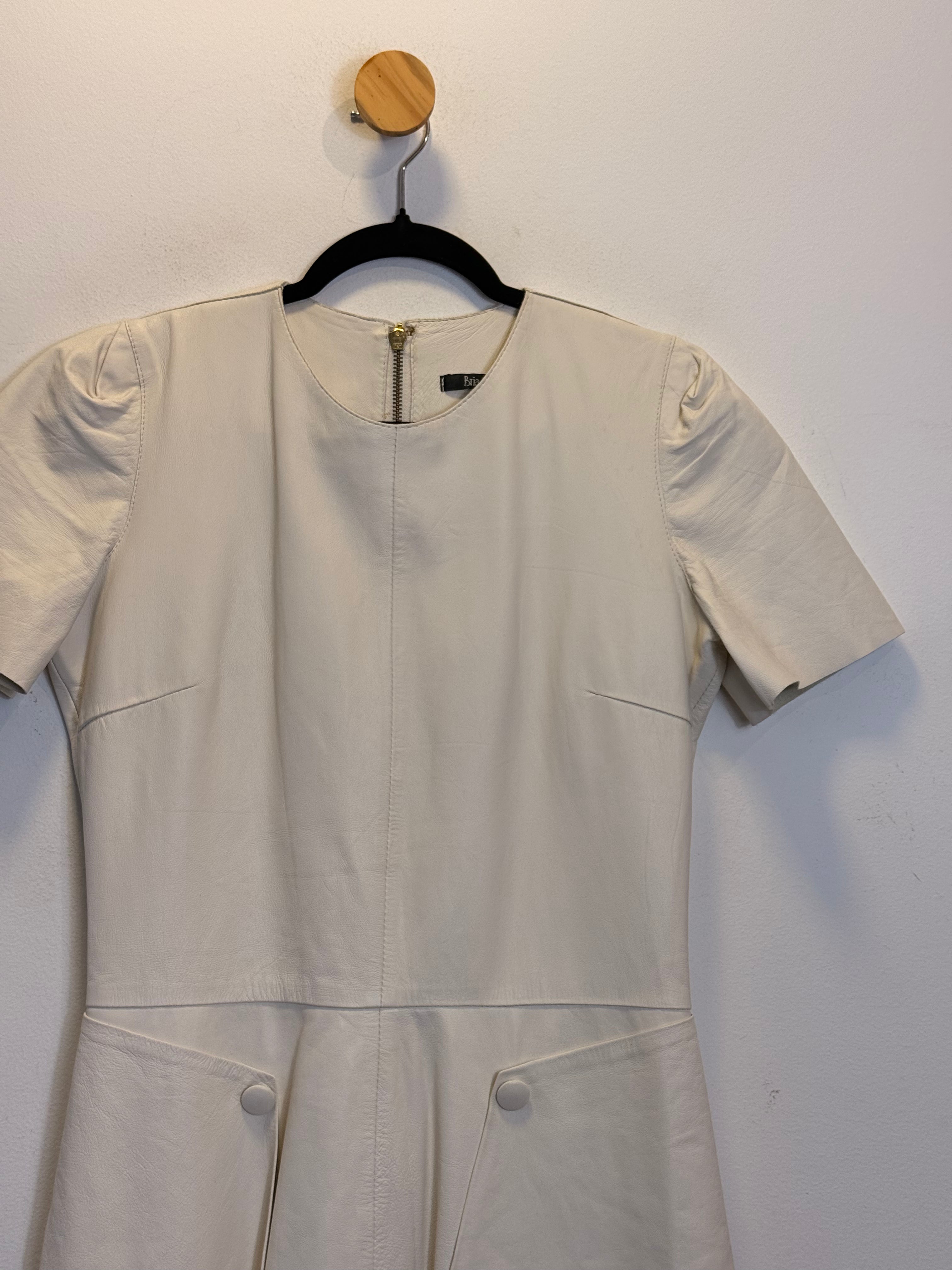 Vestido Off White Couro Bria