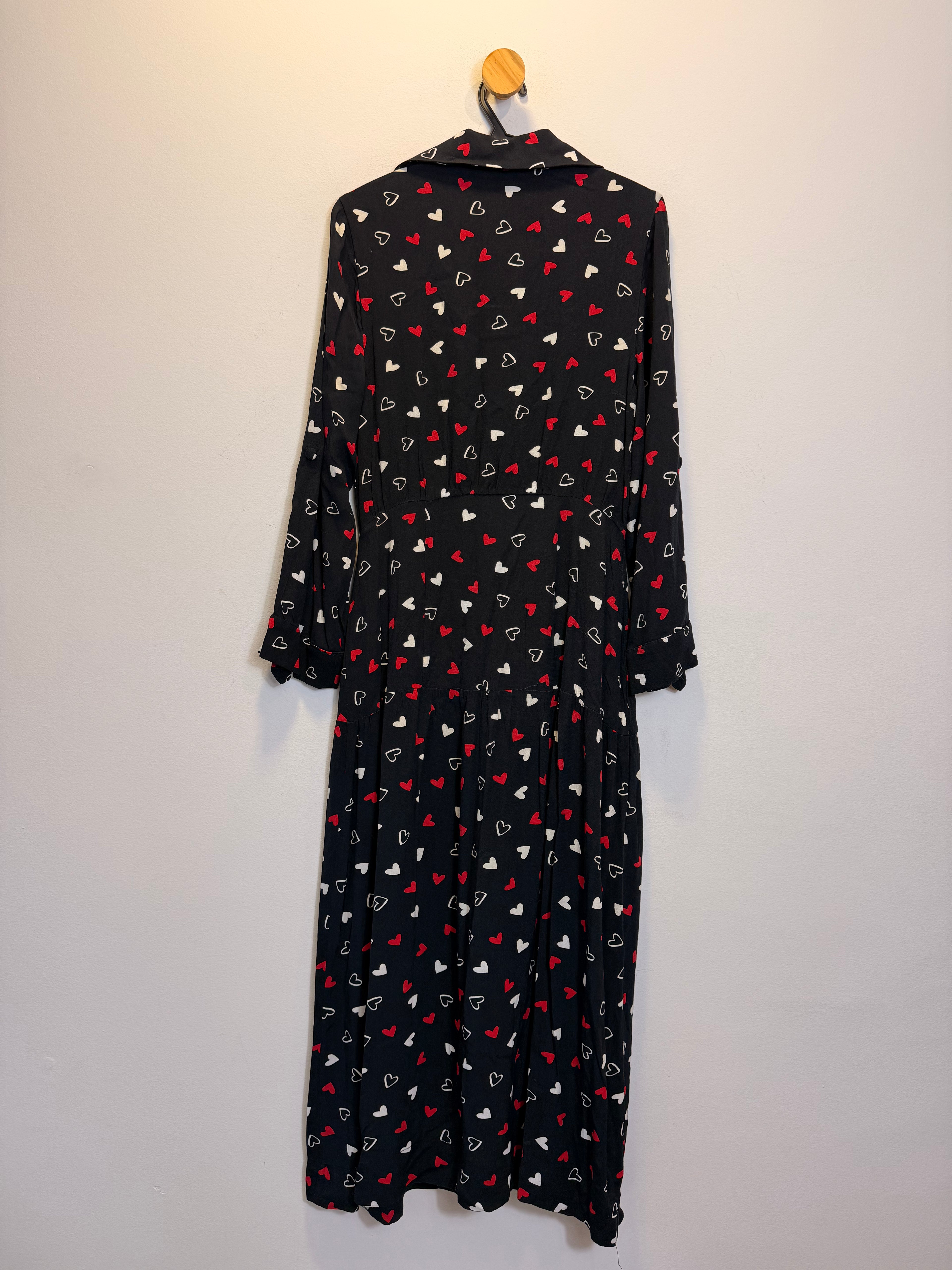 Vestido Preto Estampa Coração Iorane