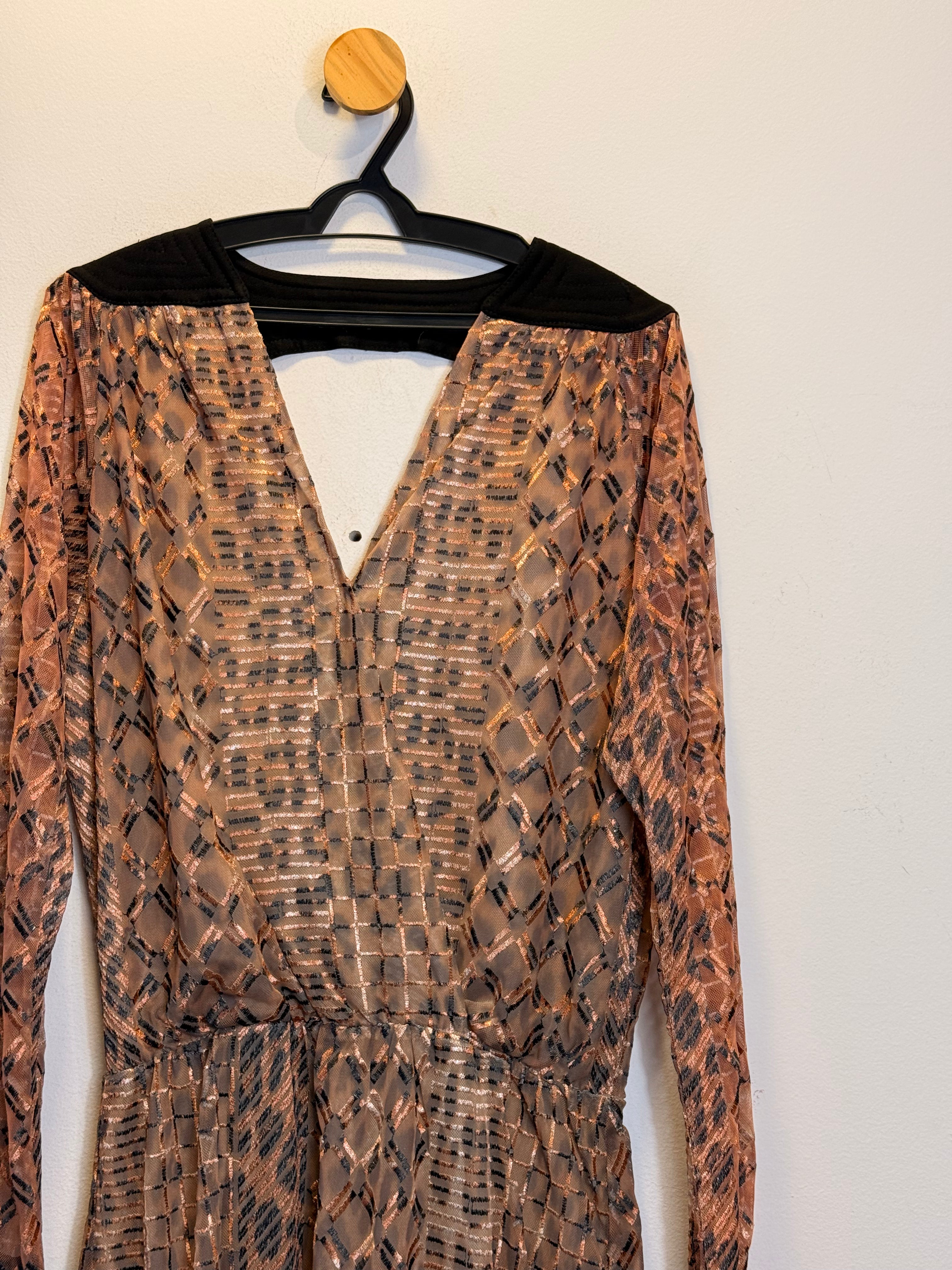Vestido Animal Print Borda Barroca