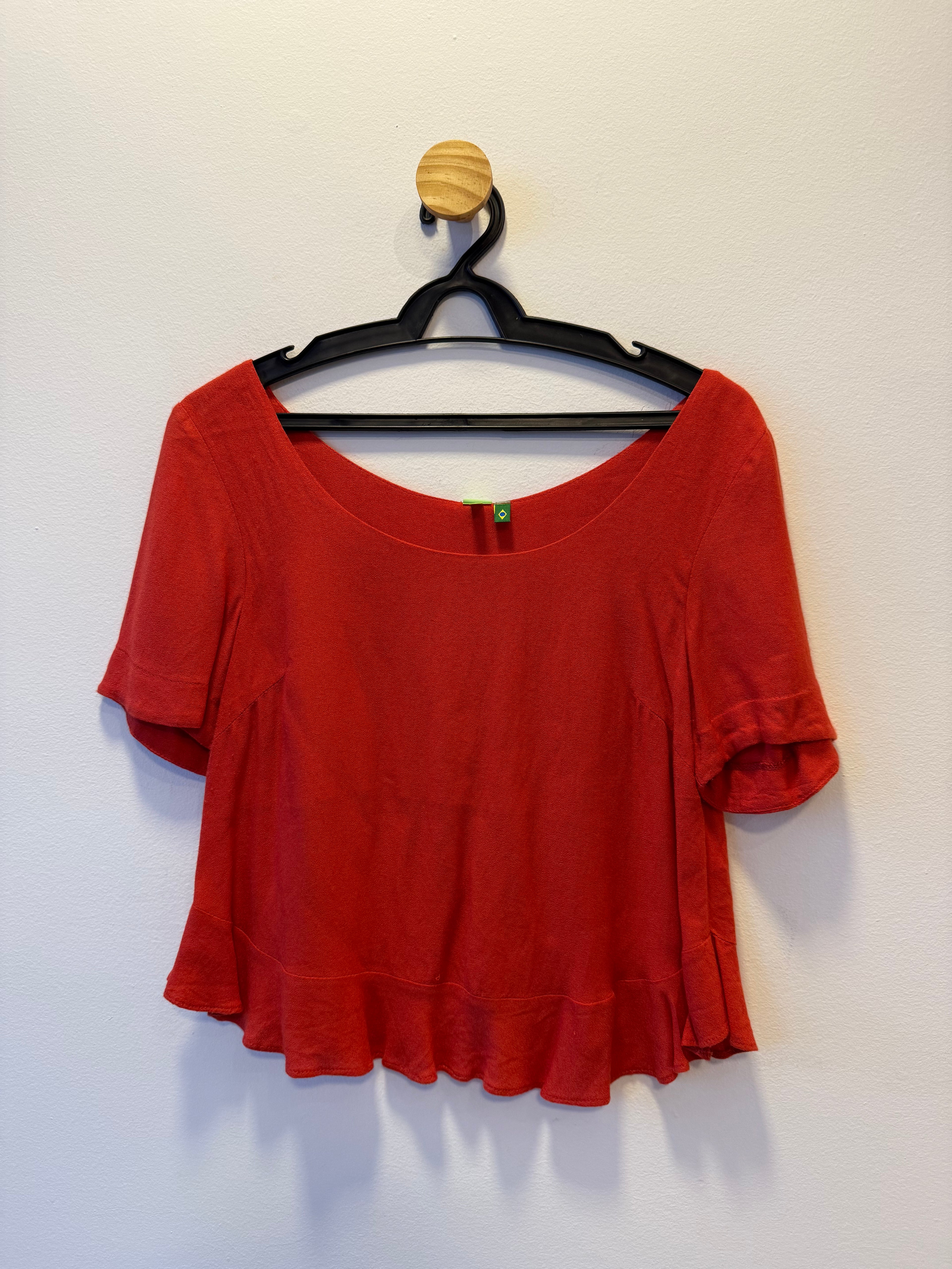Cropped Laranja com Babado