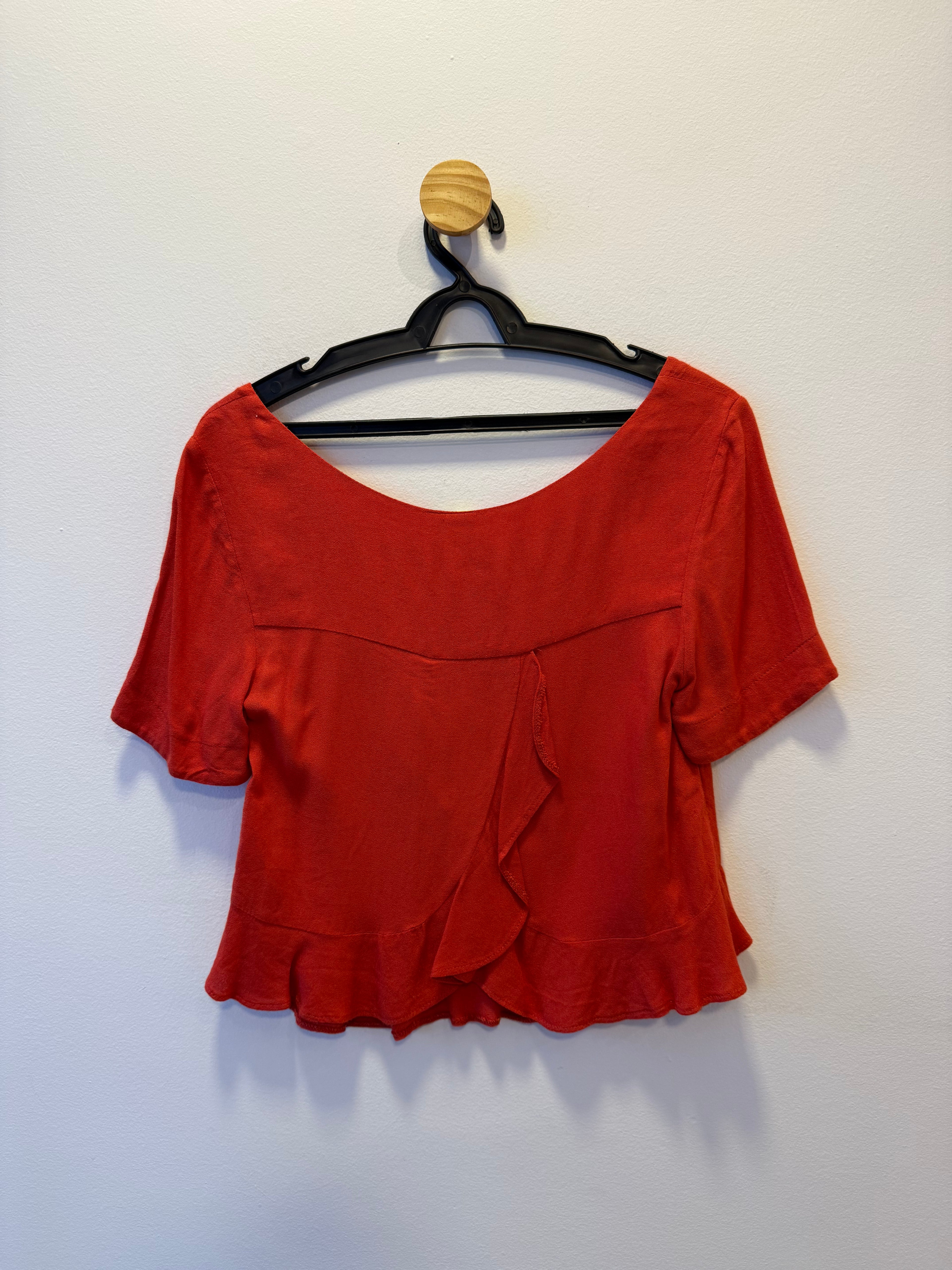 Cropped Laranja com Babado