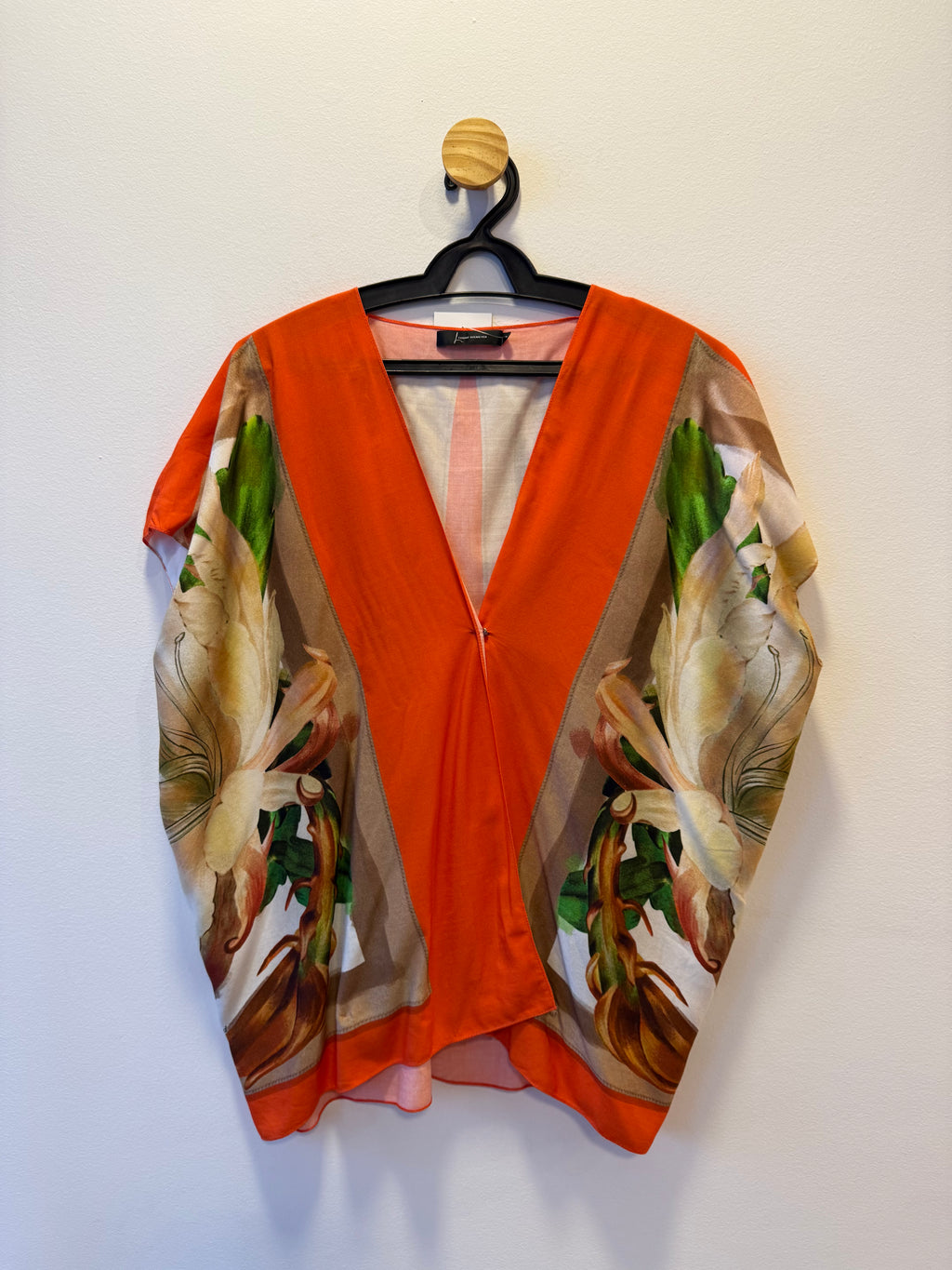 Blusa Laranja Estampa Floral