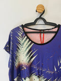 Blusa Estampada Azul e Laranja