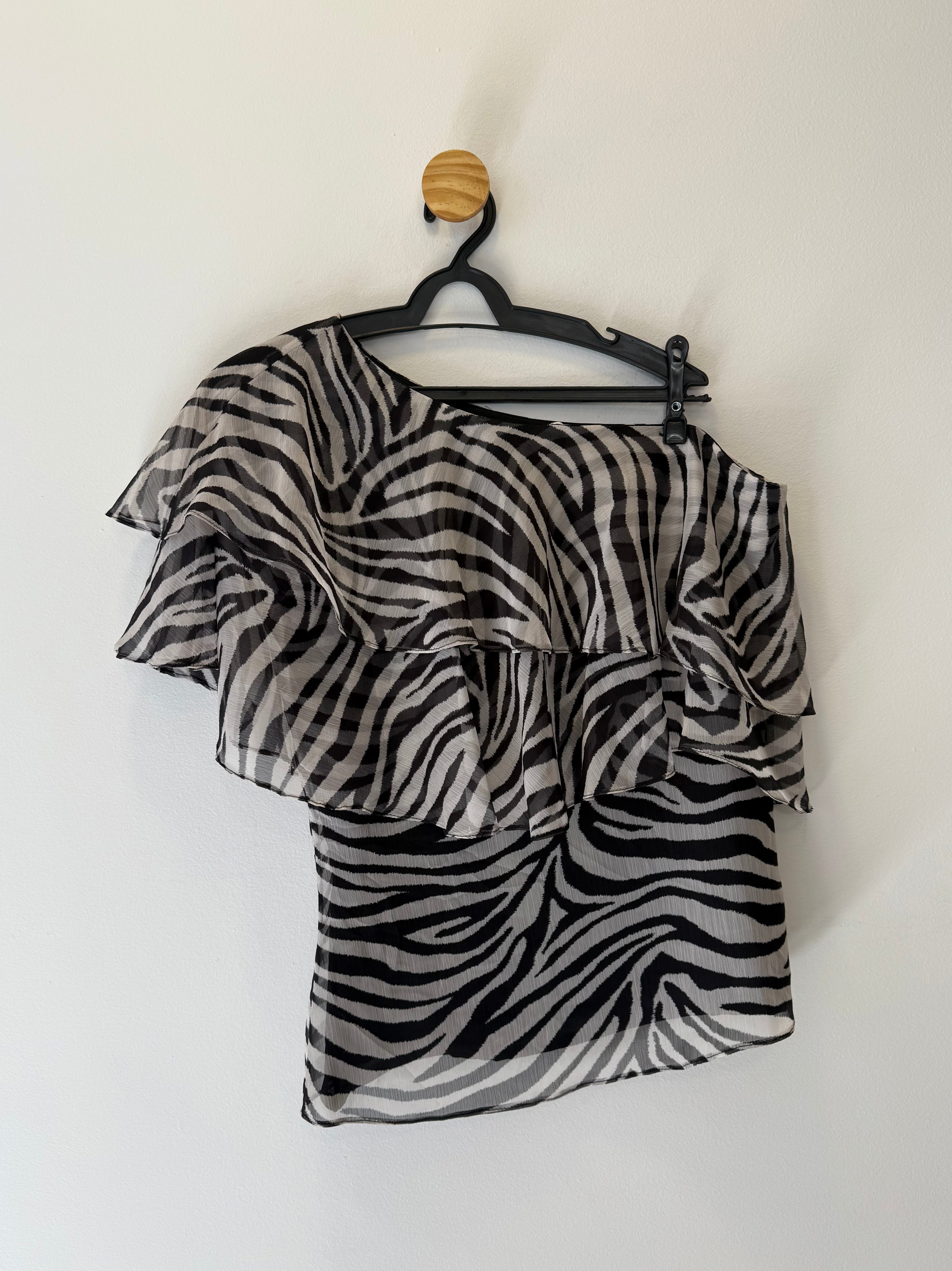 Blusa Ombro Único Zebra