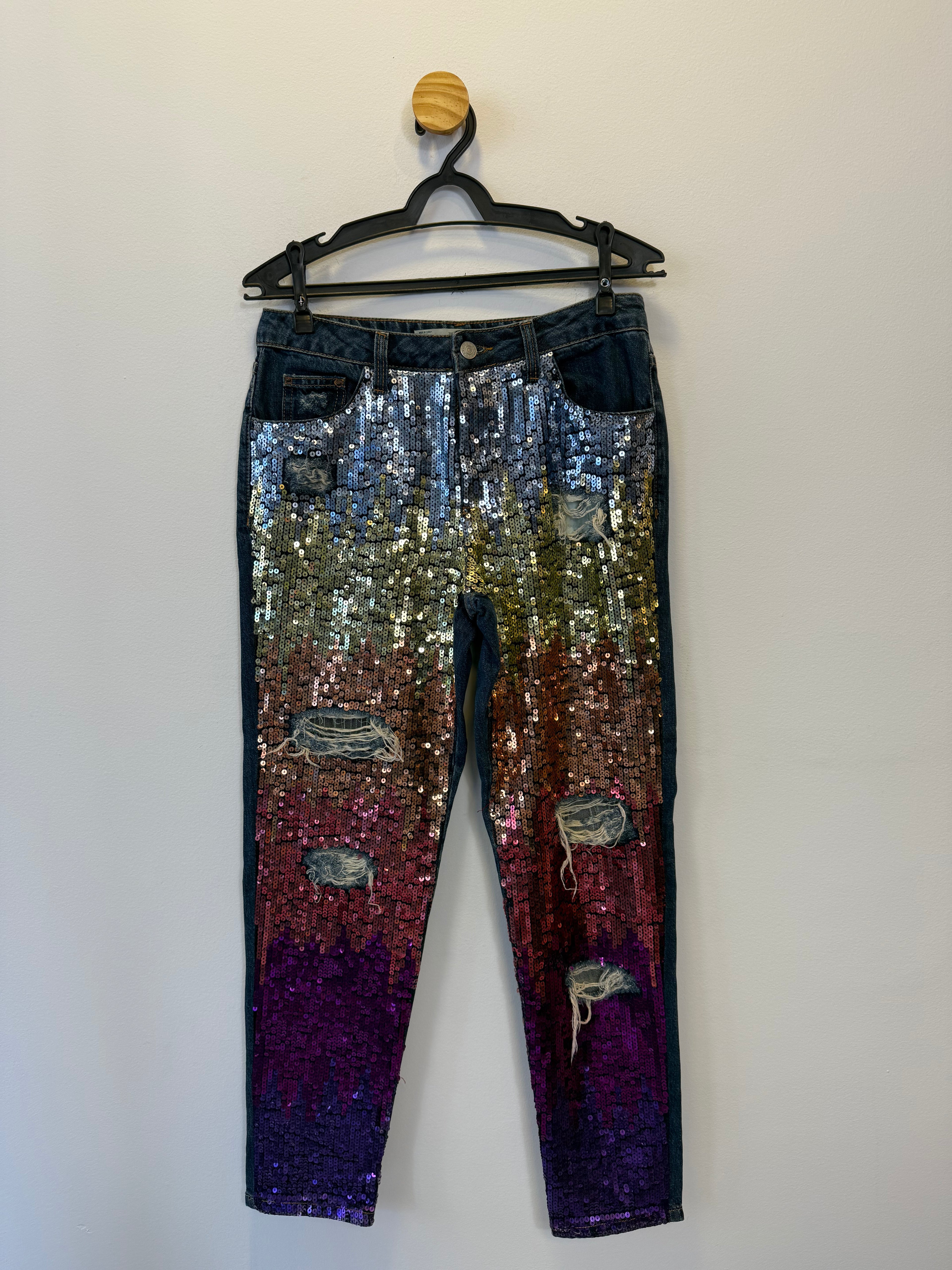 Calça Jeans  Paetês TopShop