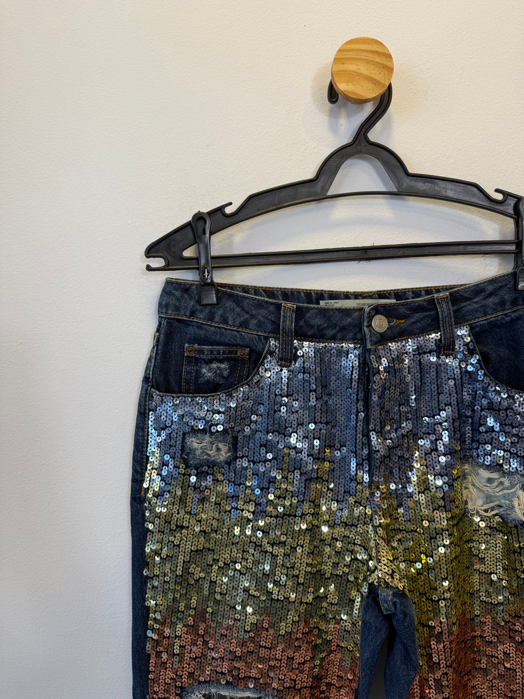 Calça Jeans  Paetês TopShop