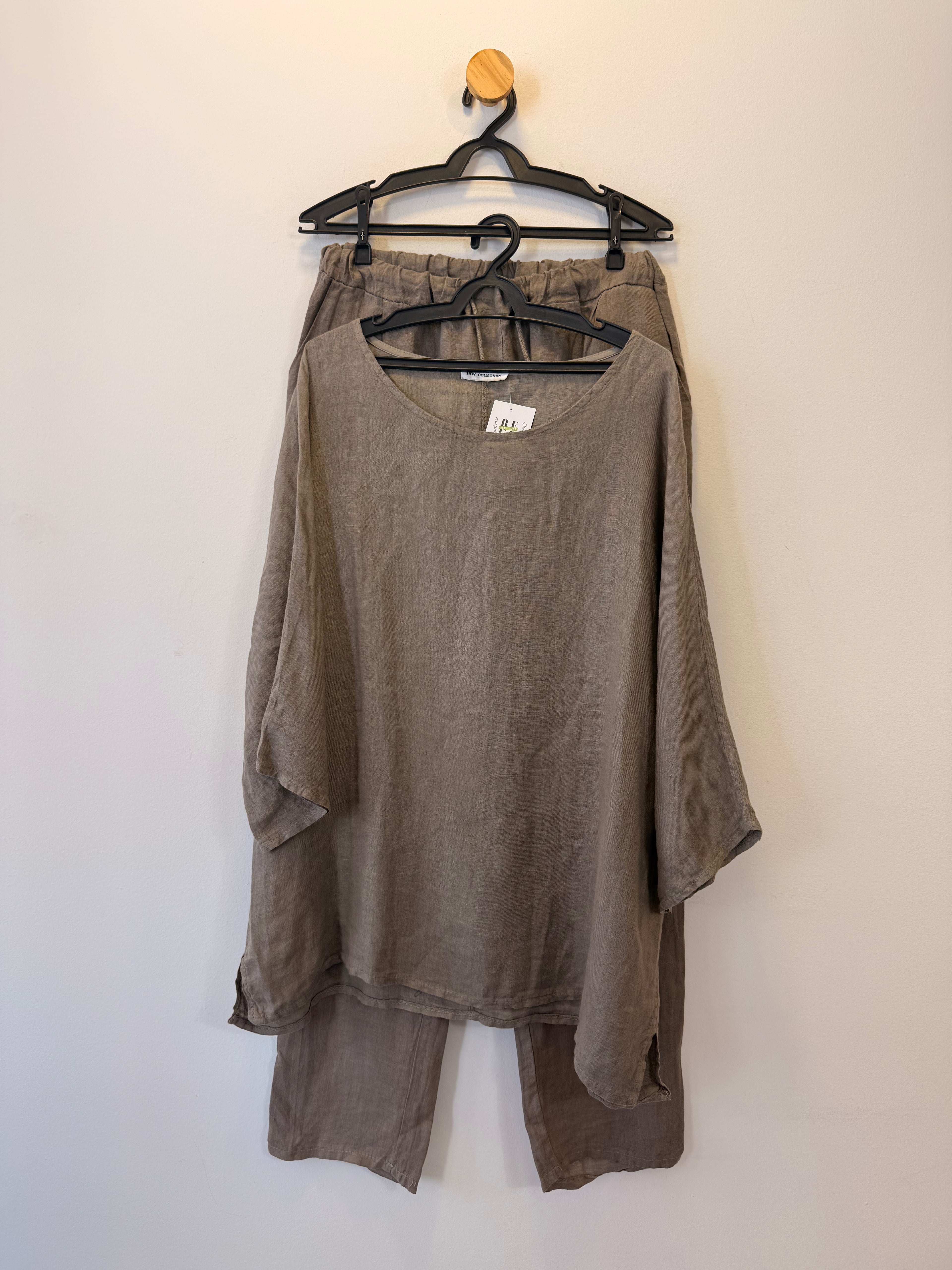 Conjunto de Linho Cinza