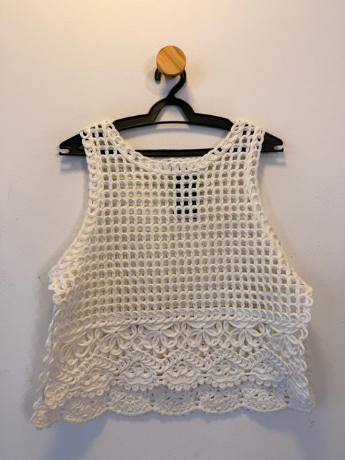 Blusa Branca Tricot Zara