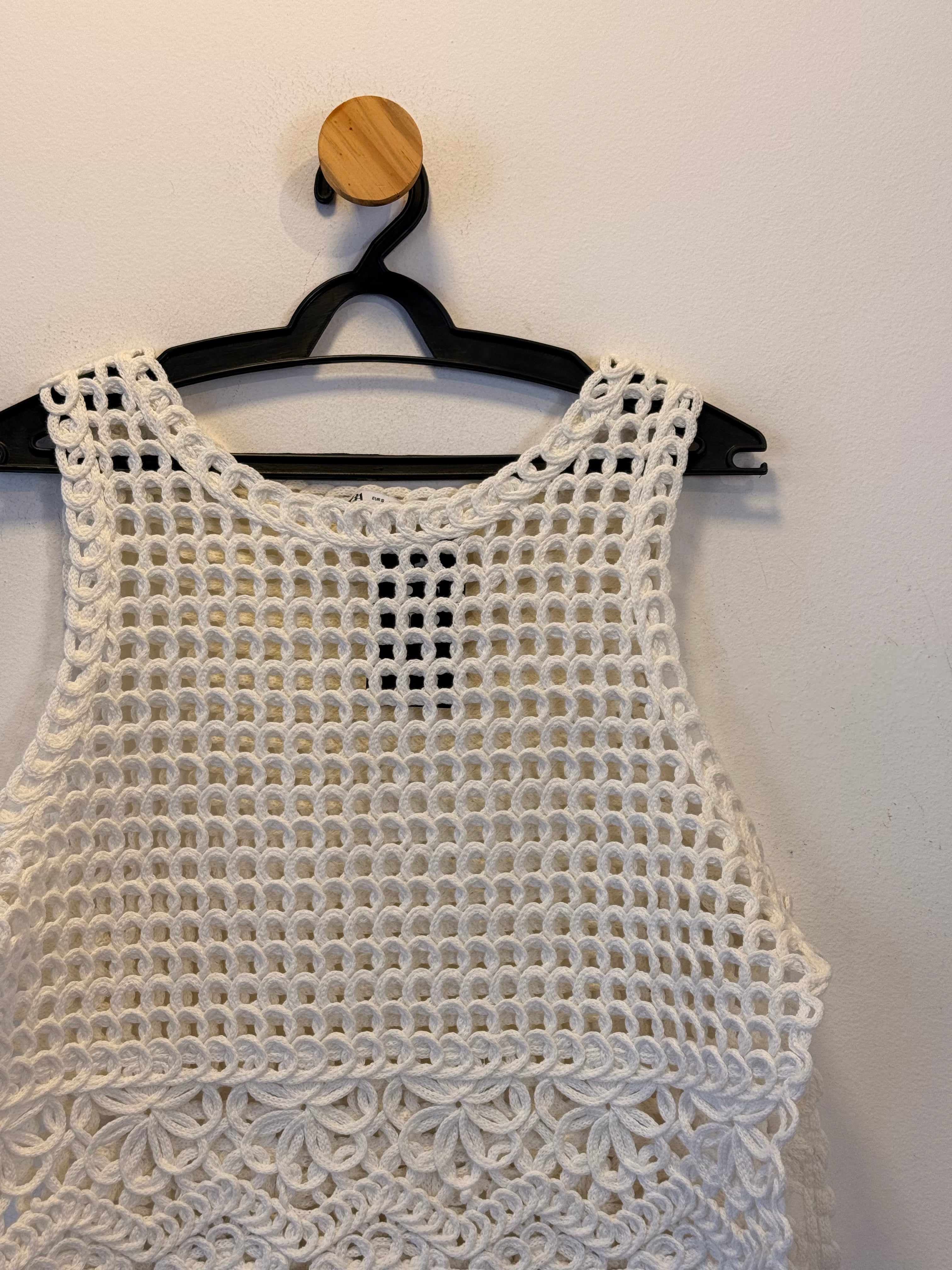 Blusa Branca Tricot Zara