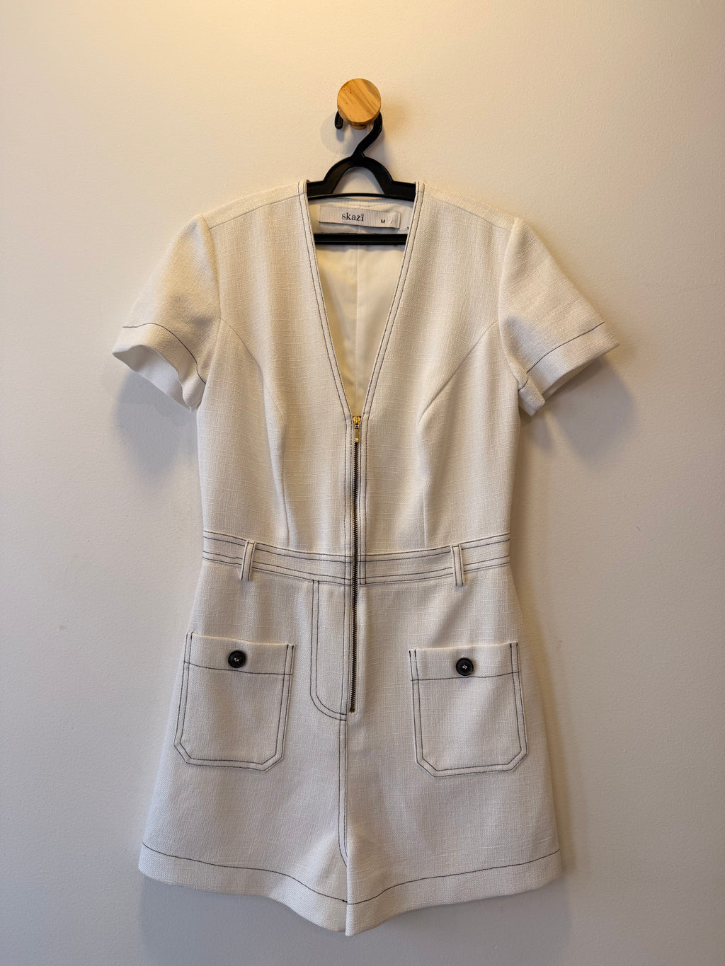 Macacão Jeans Branco Skazi