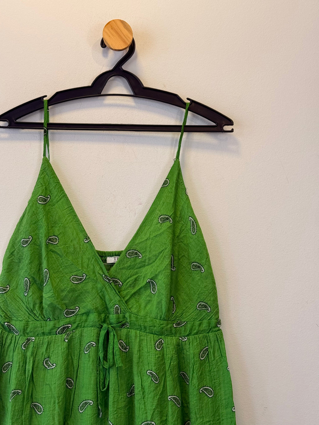 Vestido Longo Padrão Paisley Verde