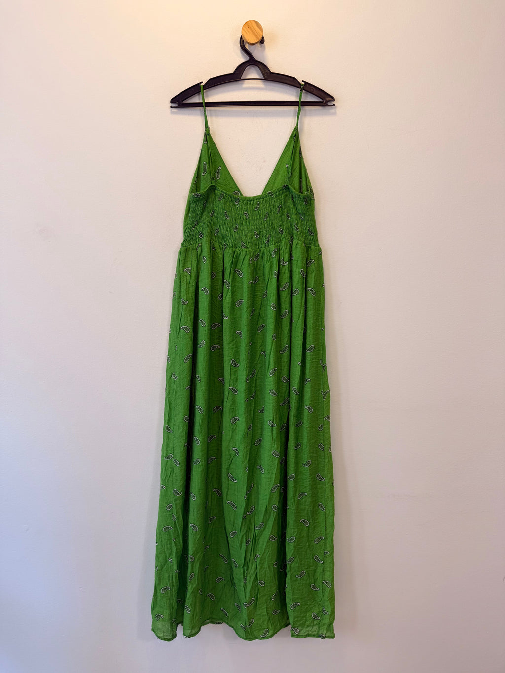 Vestido Longo Padrão Paisley Verde