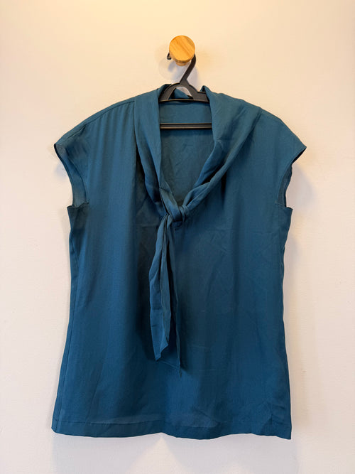 Blusa Azul de Seda