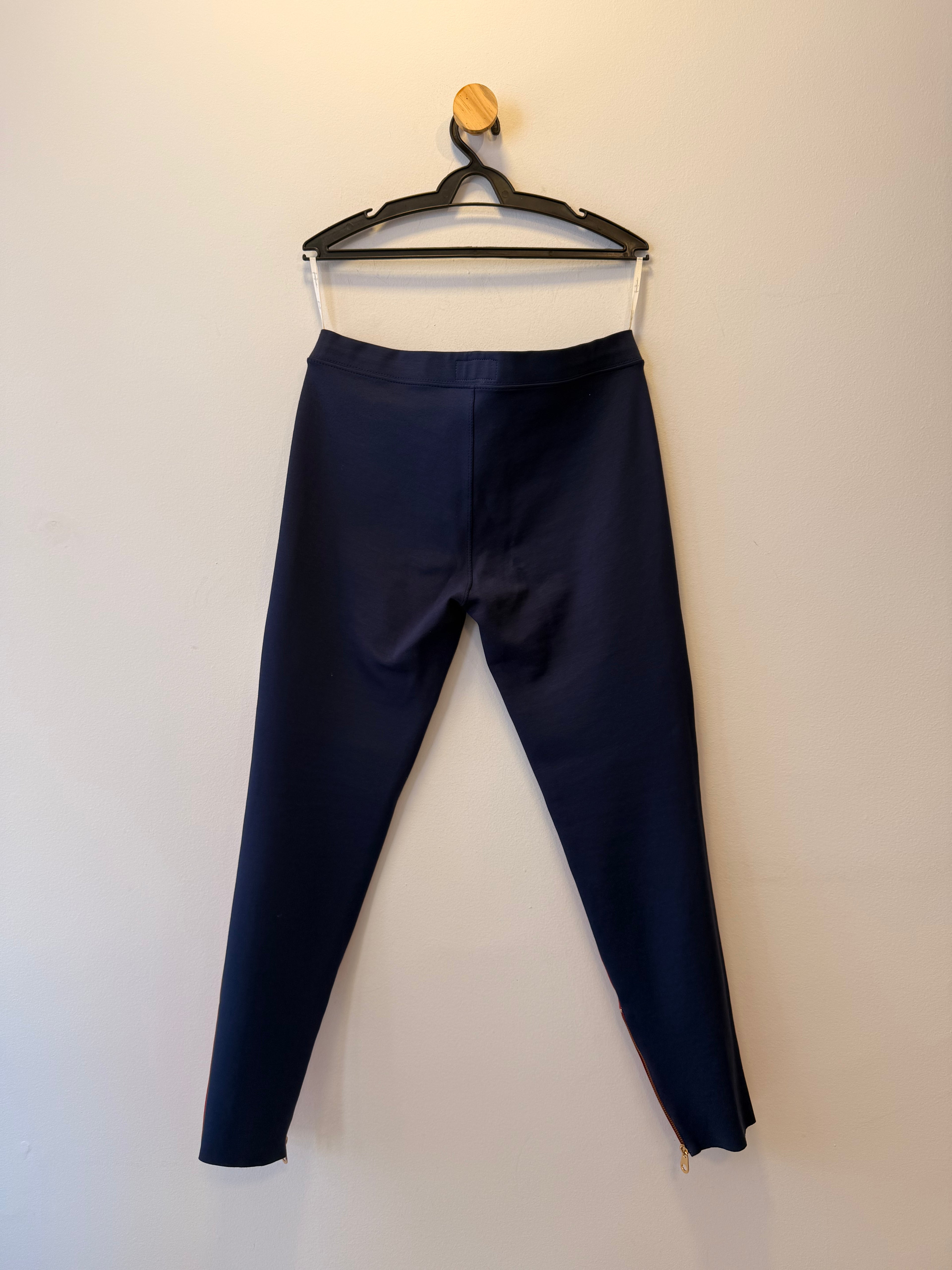 Calça de Couro Azul Marinho