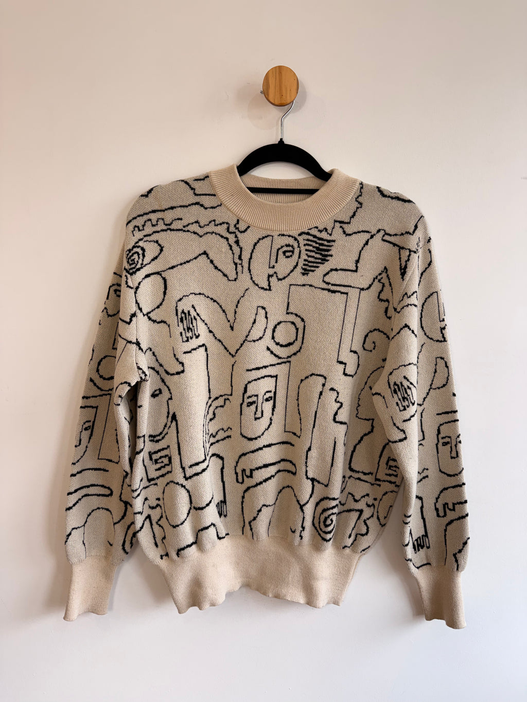 Tricot Bege Estampado