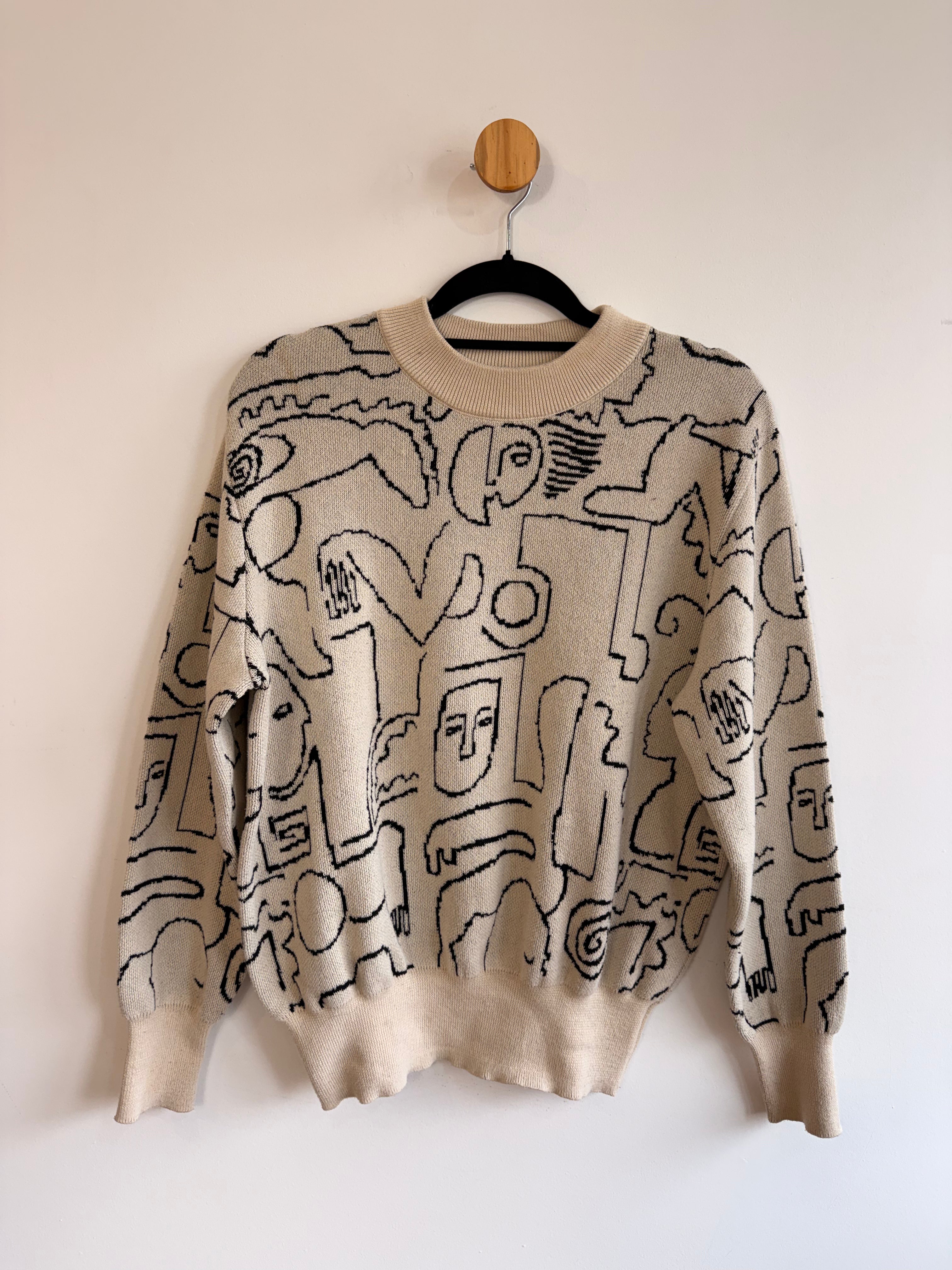 Tricot Bege Estampado