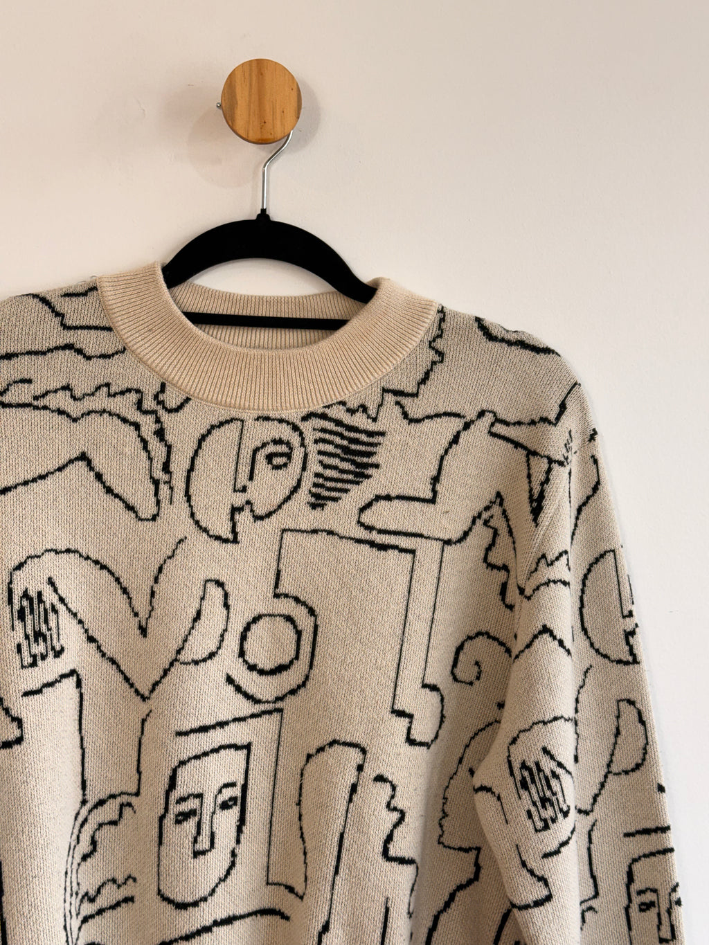 Tricot Bege Estampado