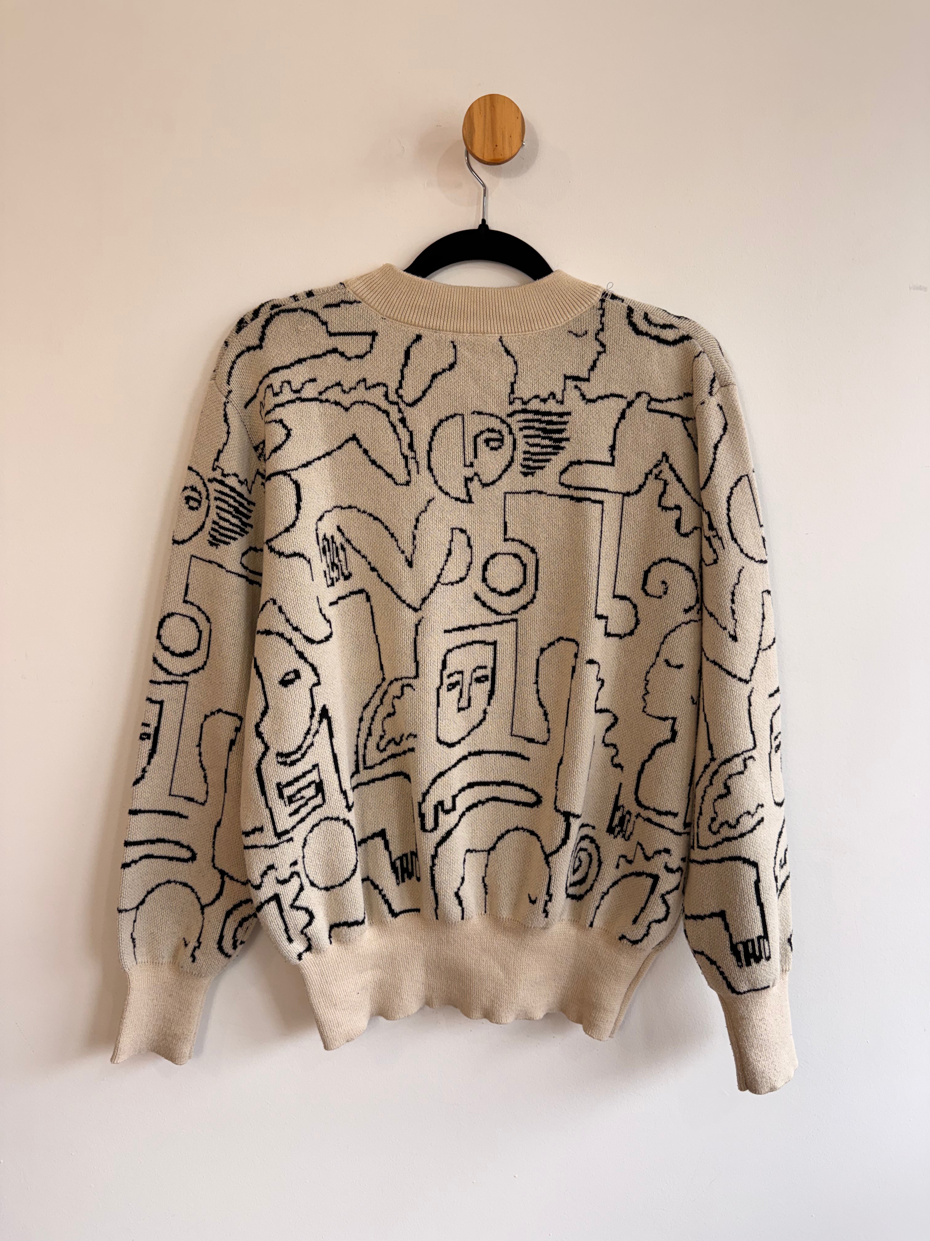 Tricot Bege Estampado