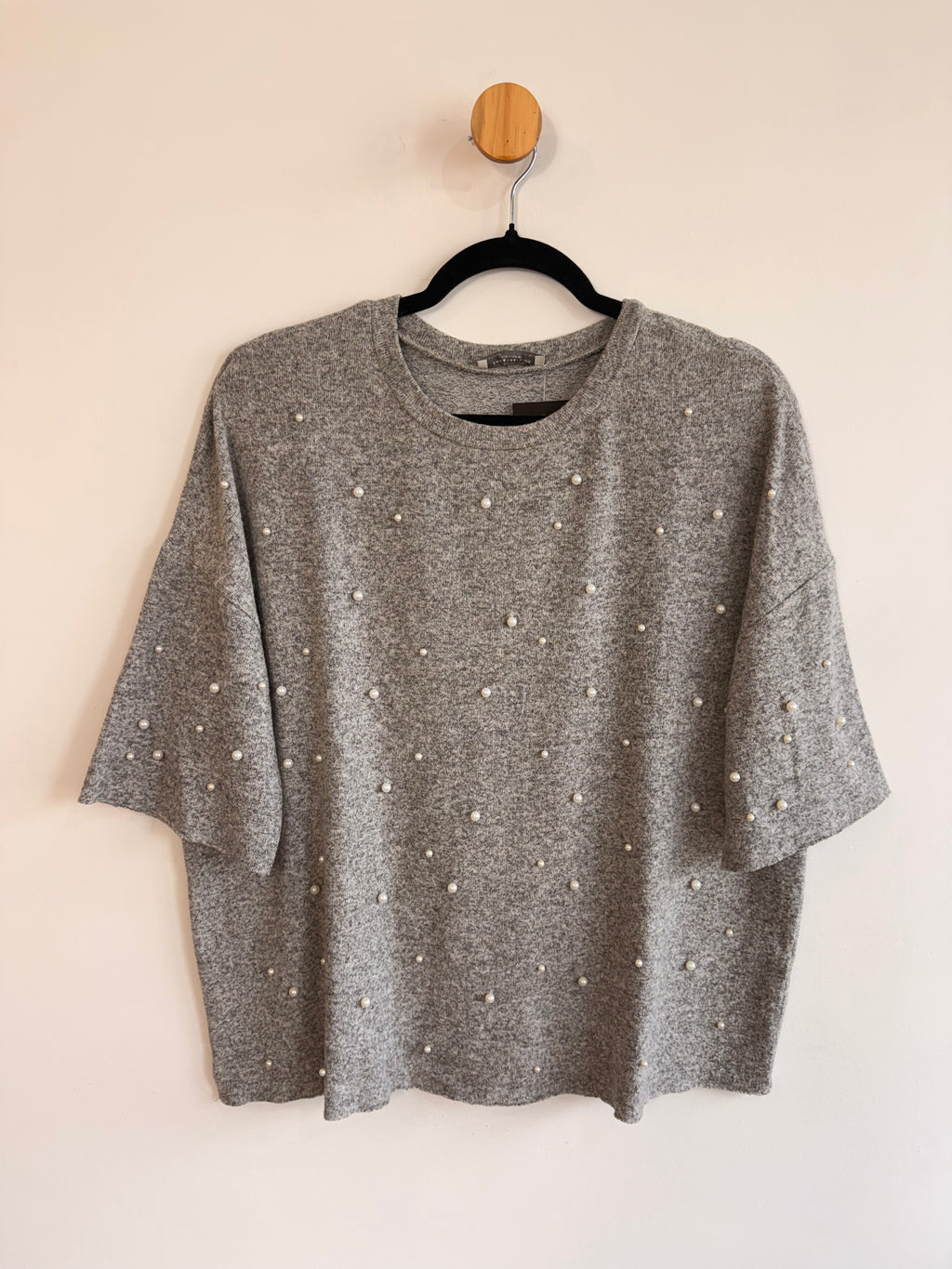Blusa Cinza em Malha Zara