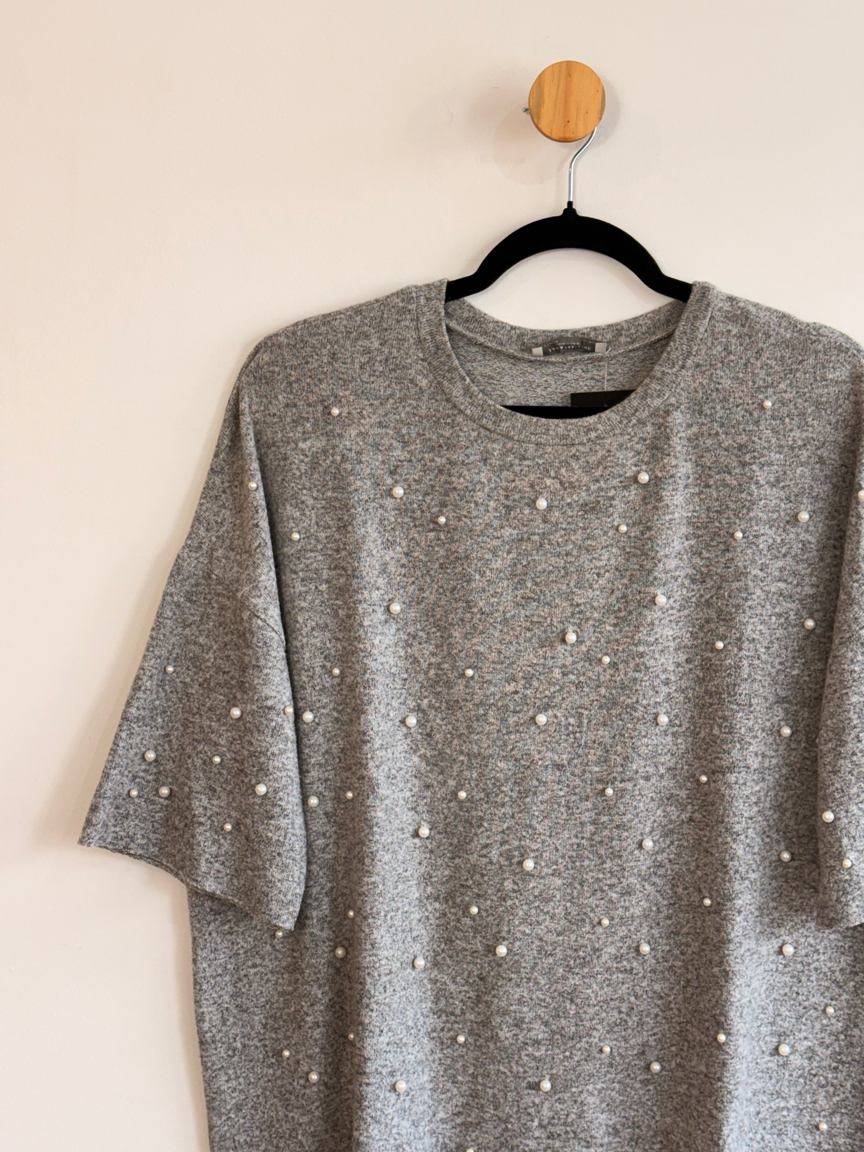 Blusa Cinza em Malha Zara