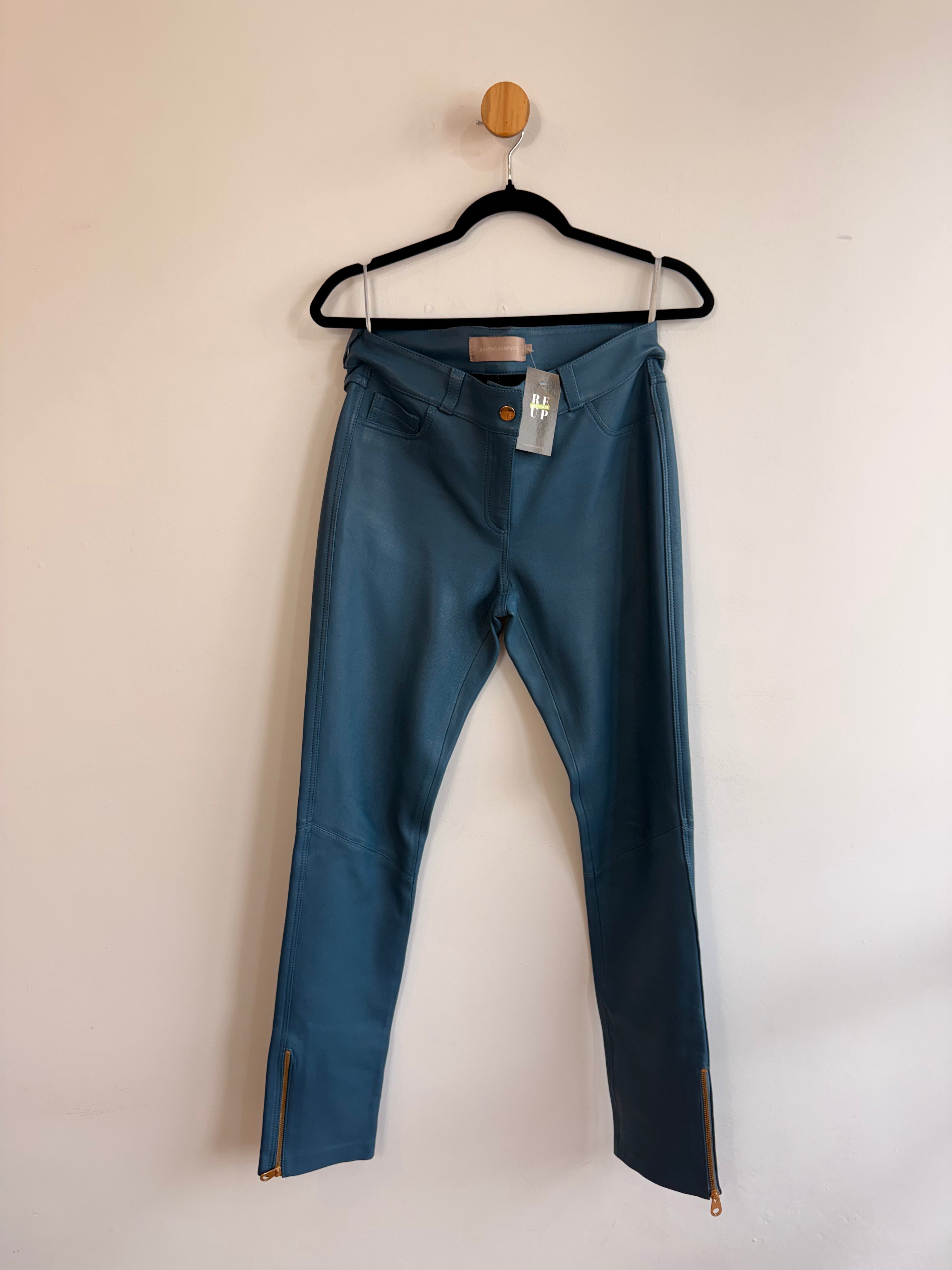 Calça de Couro Verde Julian Sanmartin