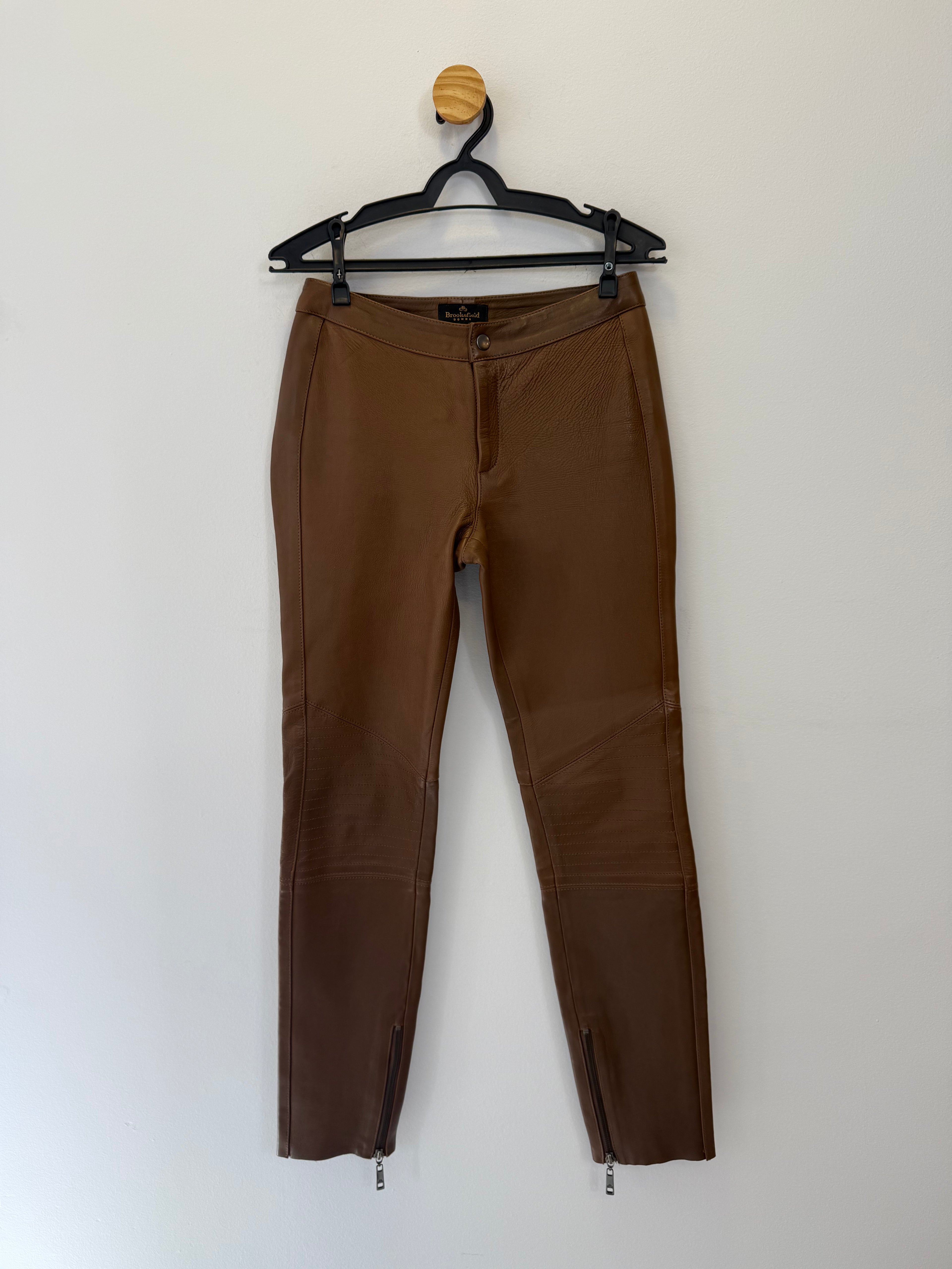 Calça Montaria em Couro Caramelo