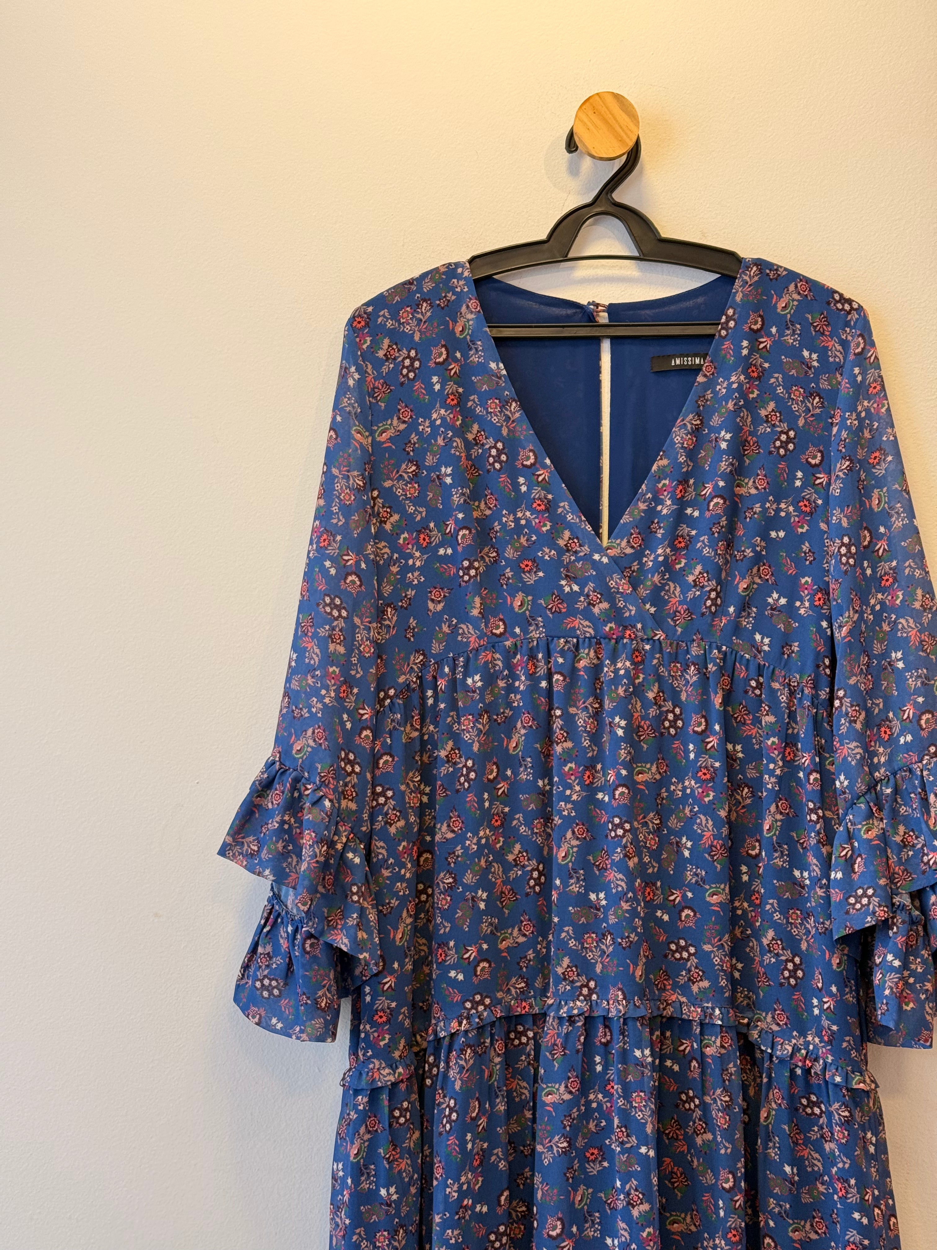 Vestido Estampado Azul Boho