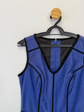 Vestido em Couro Animal Print Azul