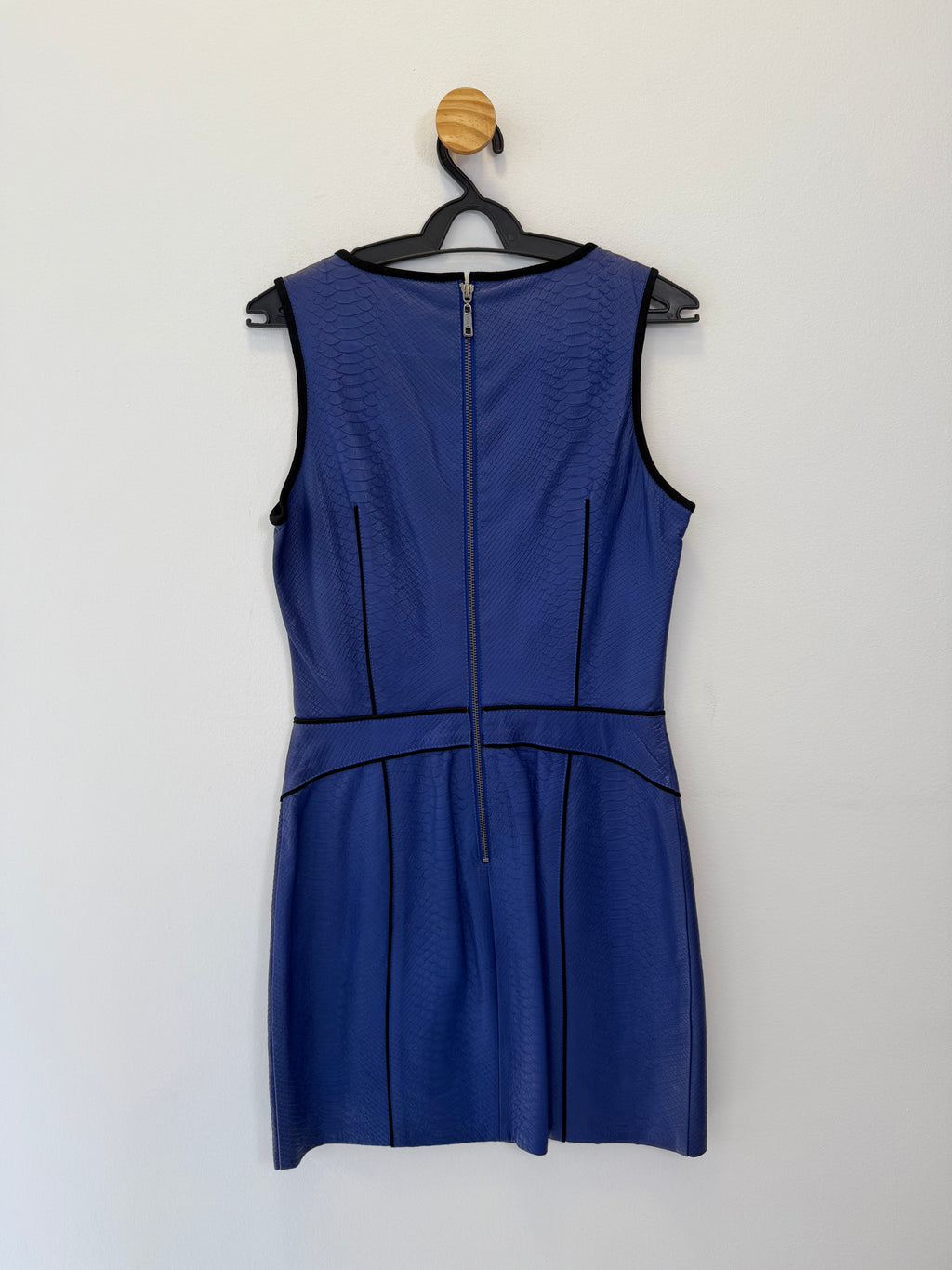 Vestido em Couro Animal Print Azul
