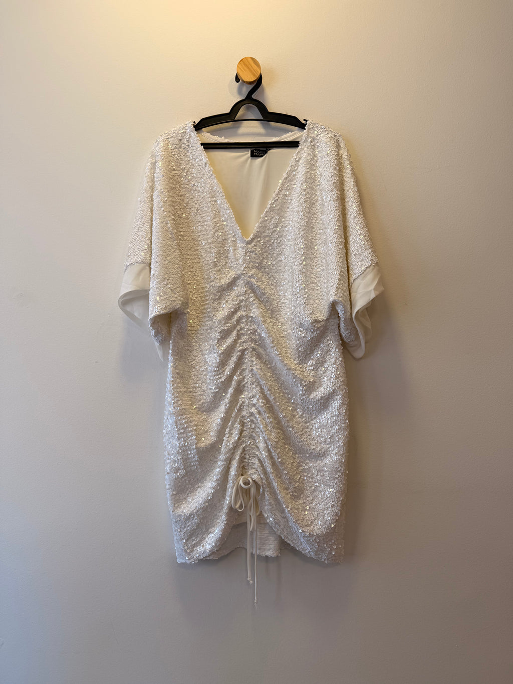 Vestido Paetê Branco Curto