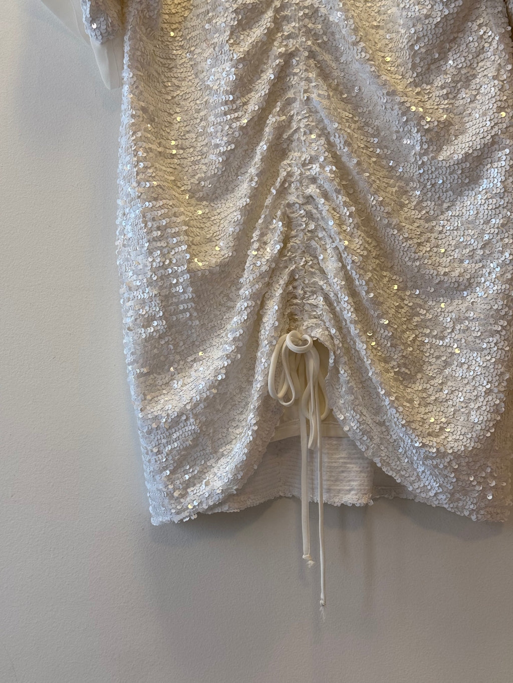 Vestido Paetê Branco Curto