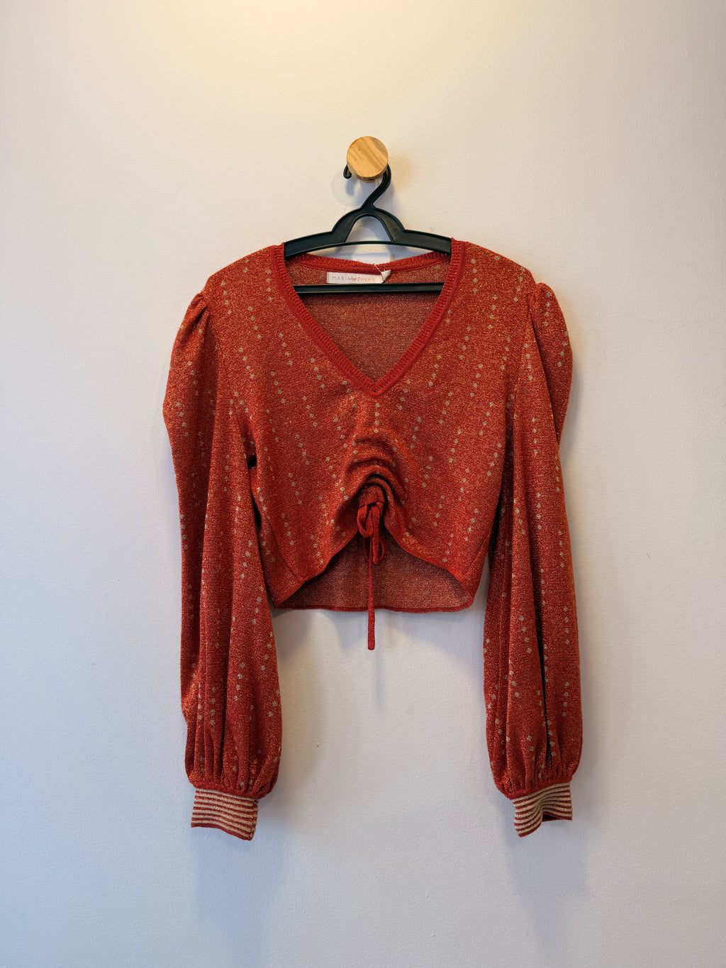 Tricot Vermelho com Manga Bufante