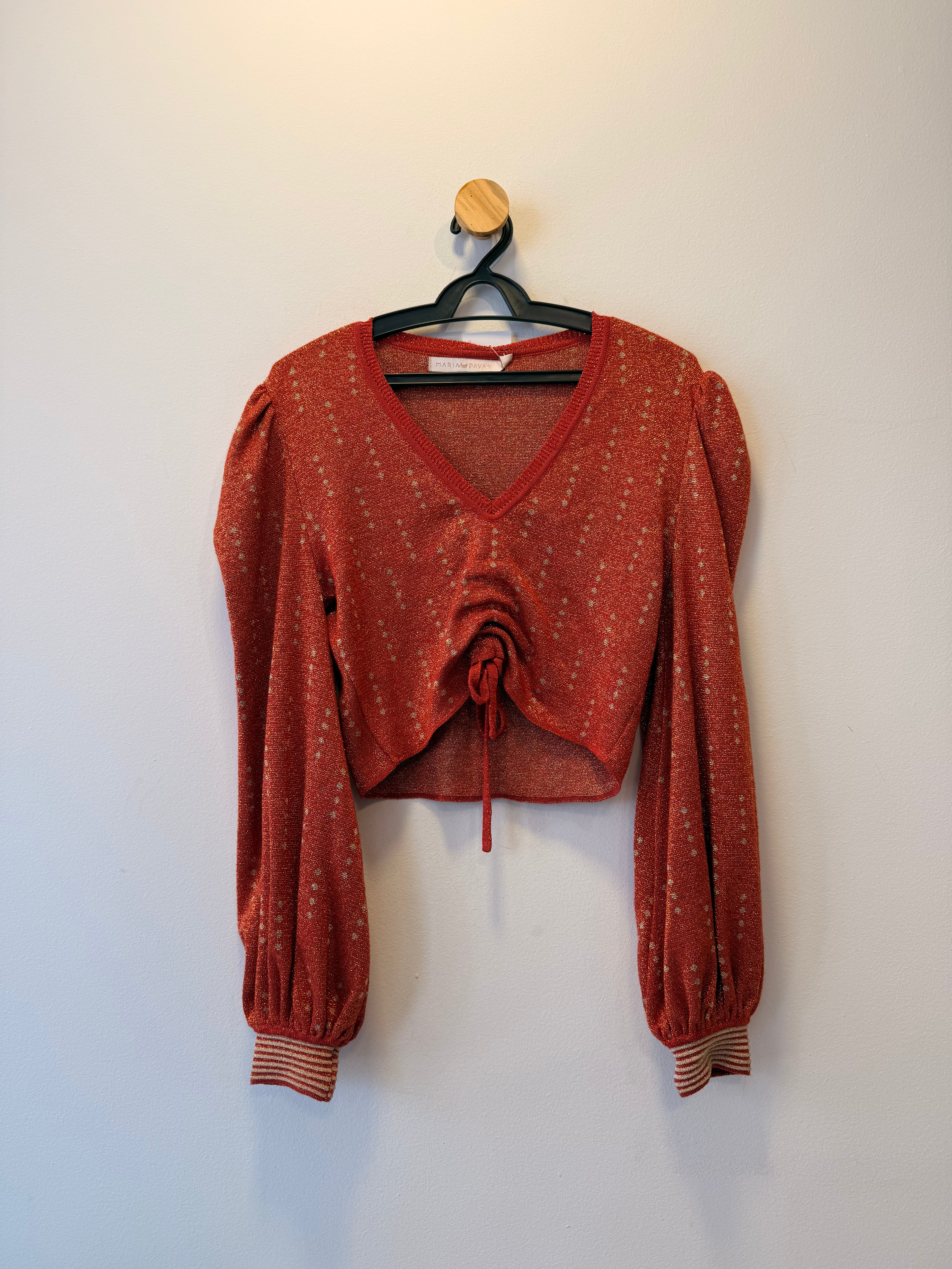 Tricot Vermelho com Manga Bufante