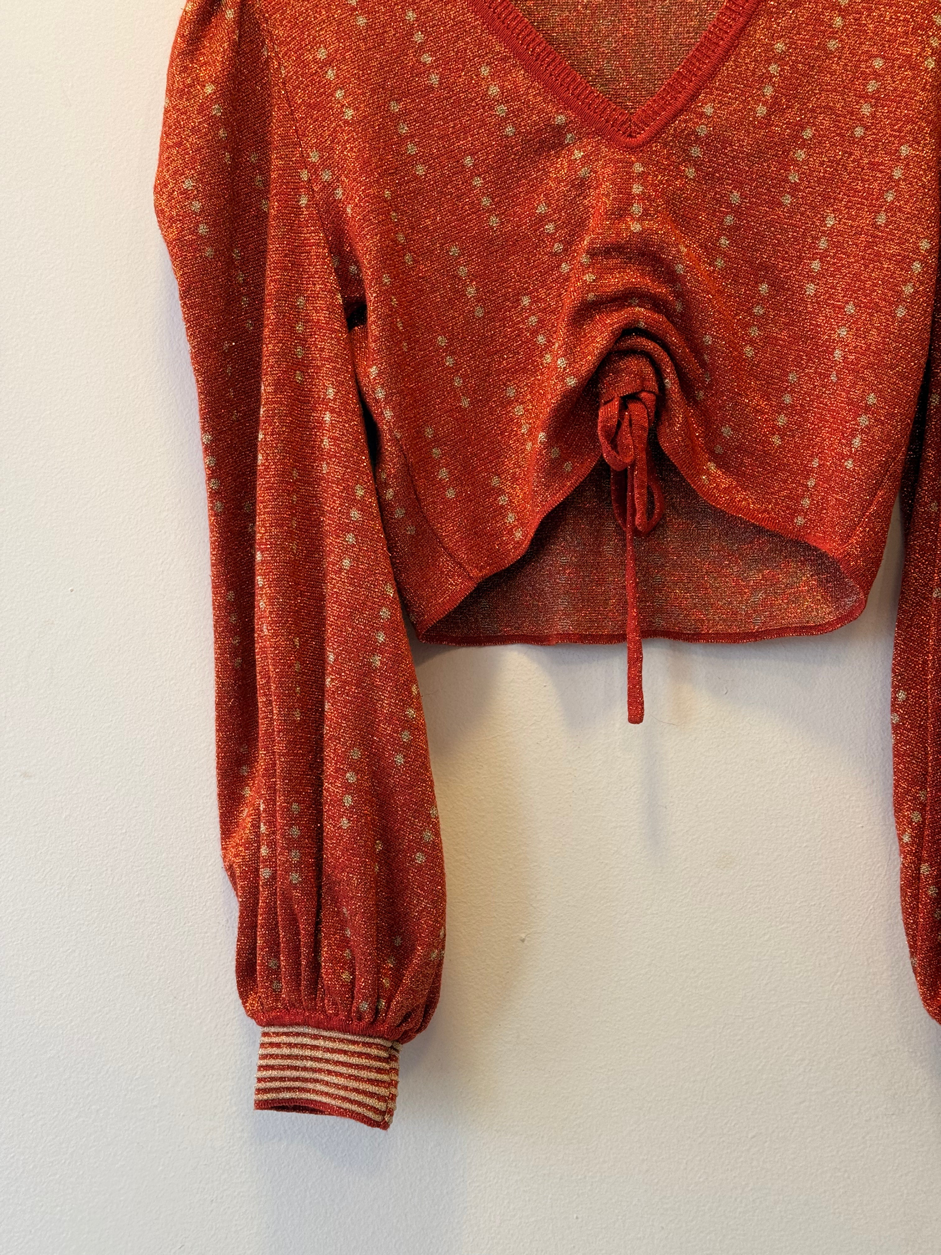 Tricot Vermelho com Manga Bufante
