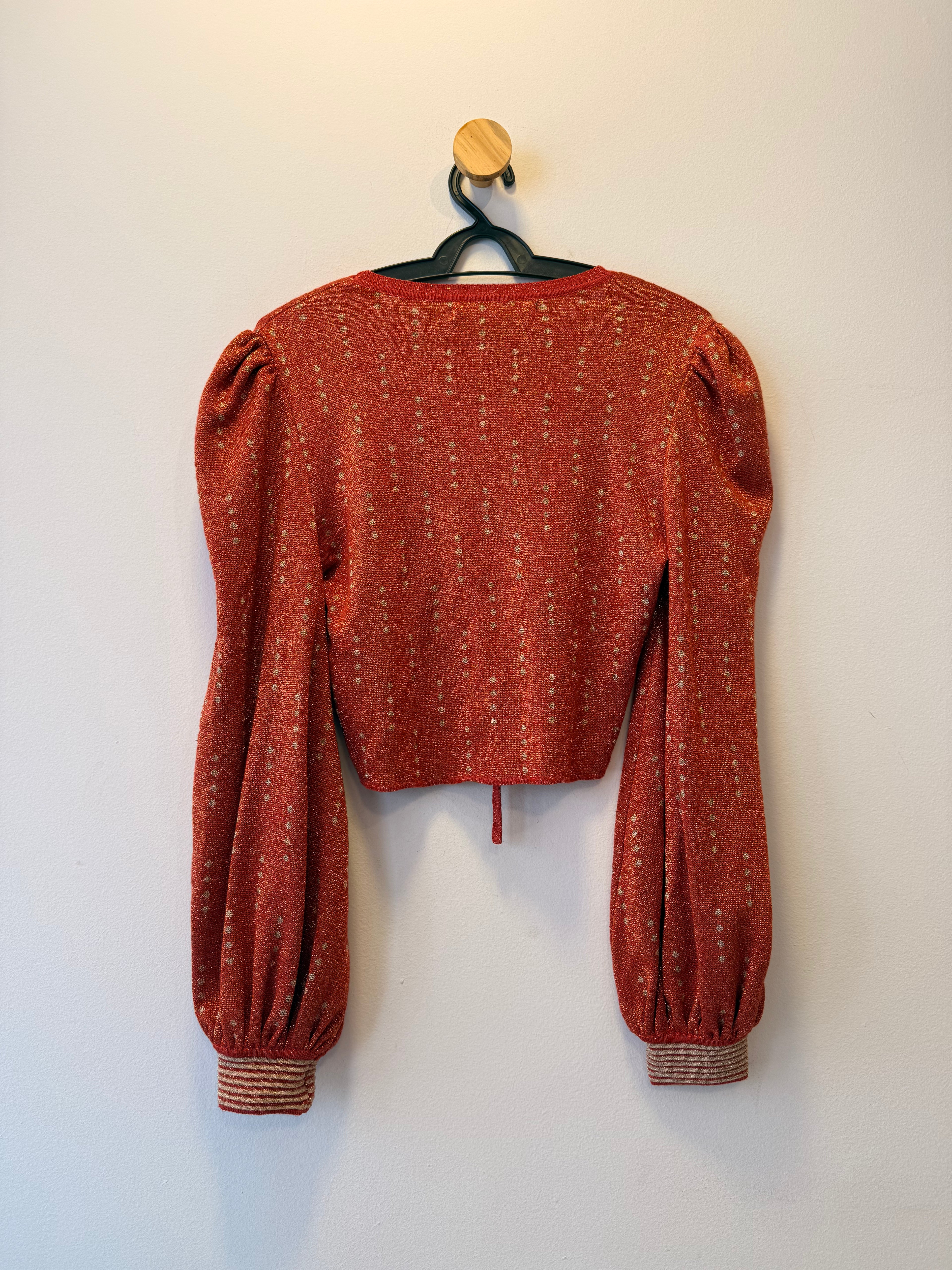 Tricot Vermelho com Manga Bufante