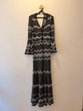 Vestido de Tricot Preto Geométrico