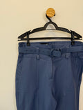 Calça Azul em Couro com Cinto