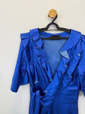 Vestido de Couro Azul Metalizado